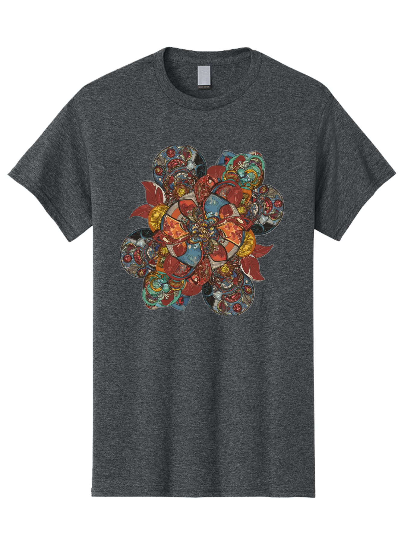 Flower-Mandala Men'S Graphic Tee, 100% Cotton, Comfortable Casual Summer Wear, Machine Washable, Vintage Camera, Old Camera, Antique Camera, Black Camera, Classic Photography, Photography Equipment, Nostalgic Device, Film Camera, Camera Art Bag472