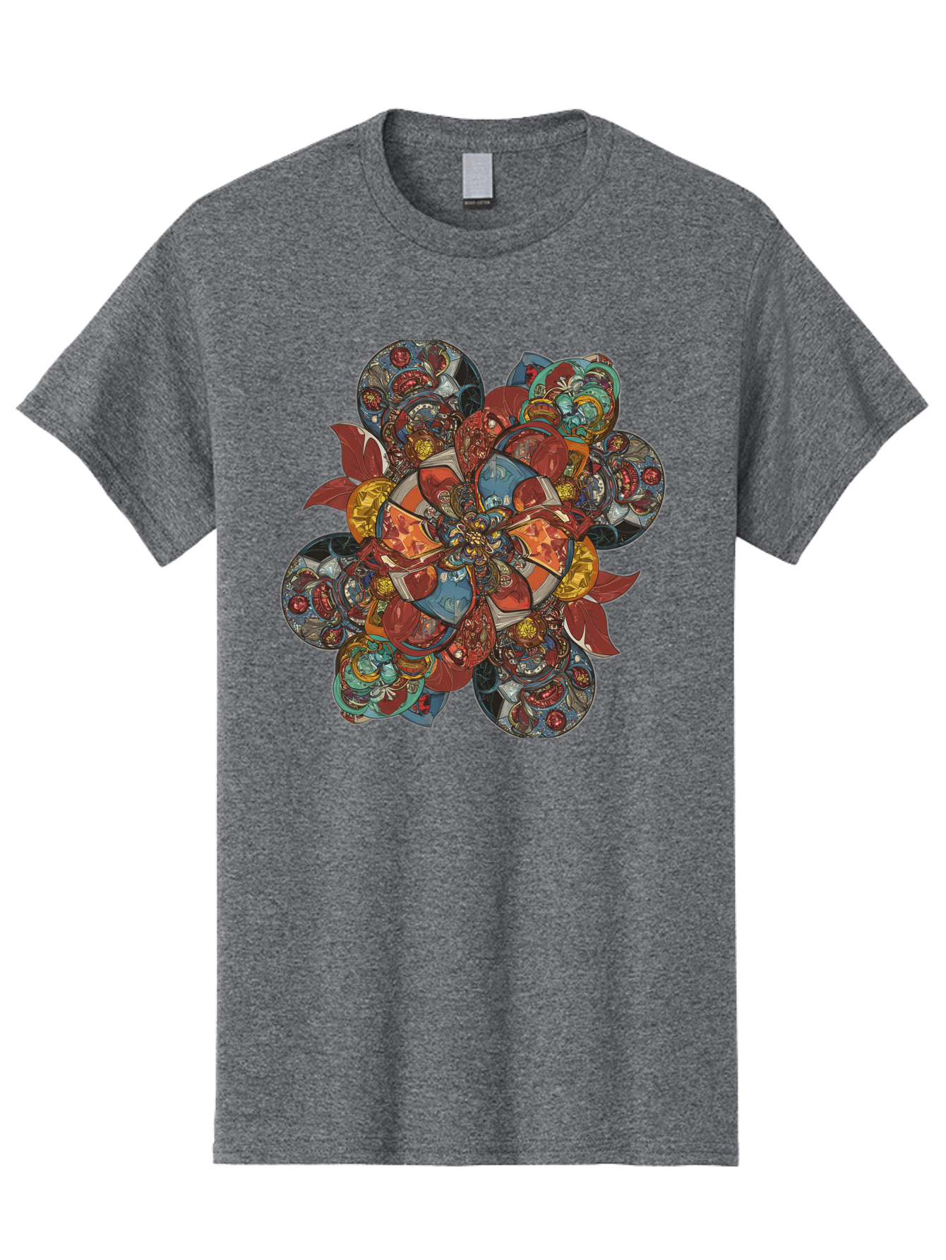Flower-Mandala Men'S Graphic Tee, 100% Cotton, Comfortable Casual Summer Wear, Machine Washable, Vintage Camera, Old Camera, Antique Camera, Black Camera, Classic Photography, Photography Equipment, Nostalgic Device, Film Camera, Camera Art Bag472