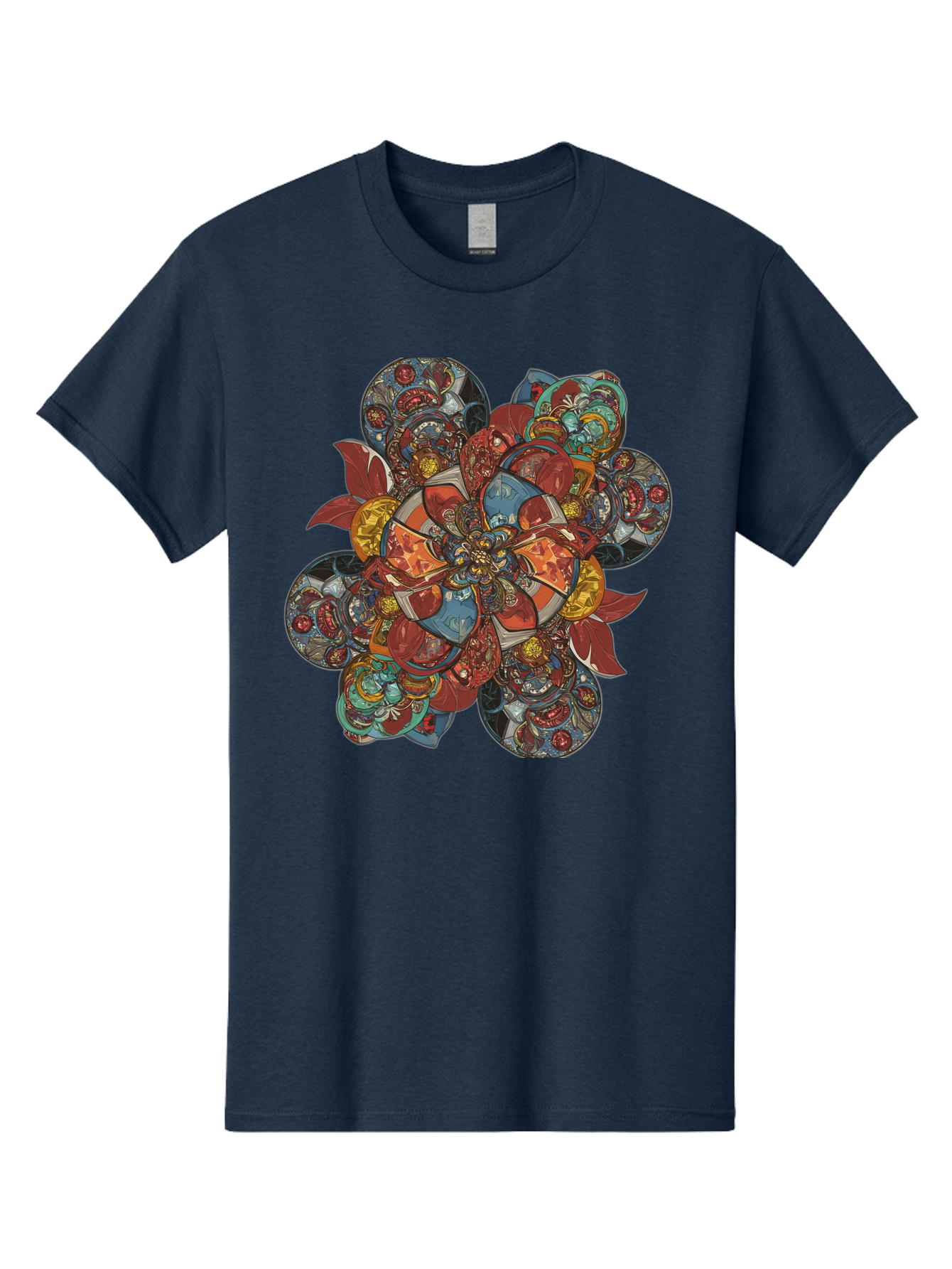 Flower-Mandala Men'S Graphic Tee, 100% Cotton, Comfortable Casual Summer Wear, Machine Washable, Vintage Camera, Old Camera, Antique Camera, Black Camera, Classic Photography, Photography Equipment, Nostalgic Device, Film Camera, Camera Art Bag472