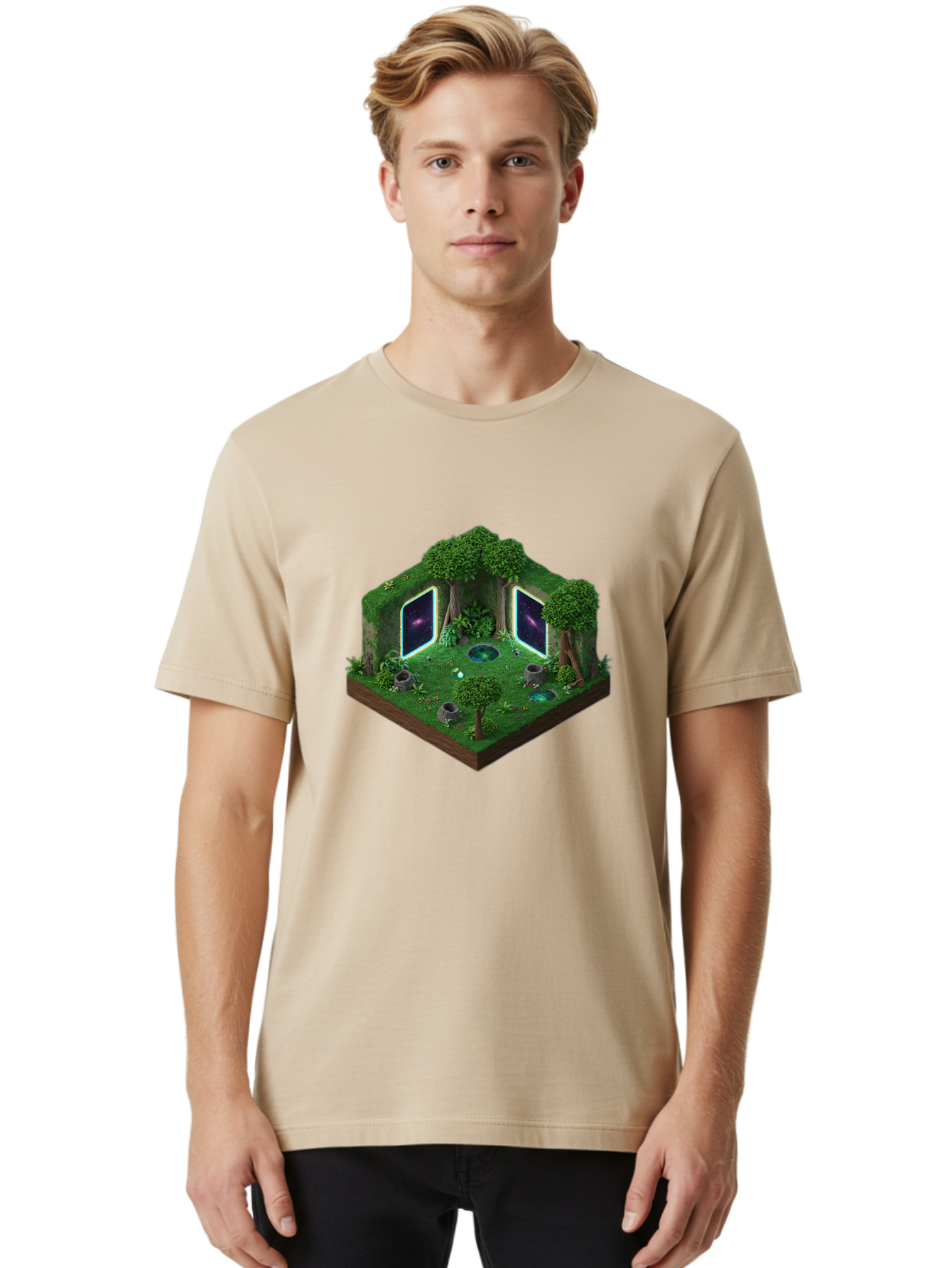 Futuristic-Forest-Portal Men'S Graphic Tee, 100% Cotton, Comfortable Casual Summer Wear, Machine Washable, Vintage Camera, Old Camera, Antique Camera, Black Camera, Classic Photography, Photography Equipment, Nostalgic Device, Film Camera, Bag507