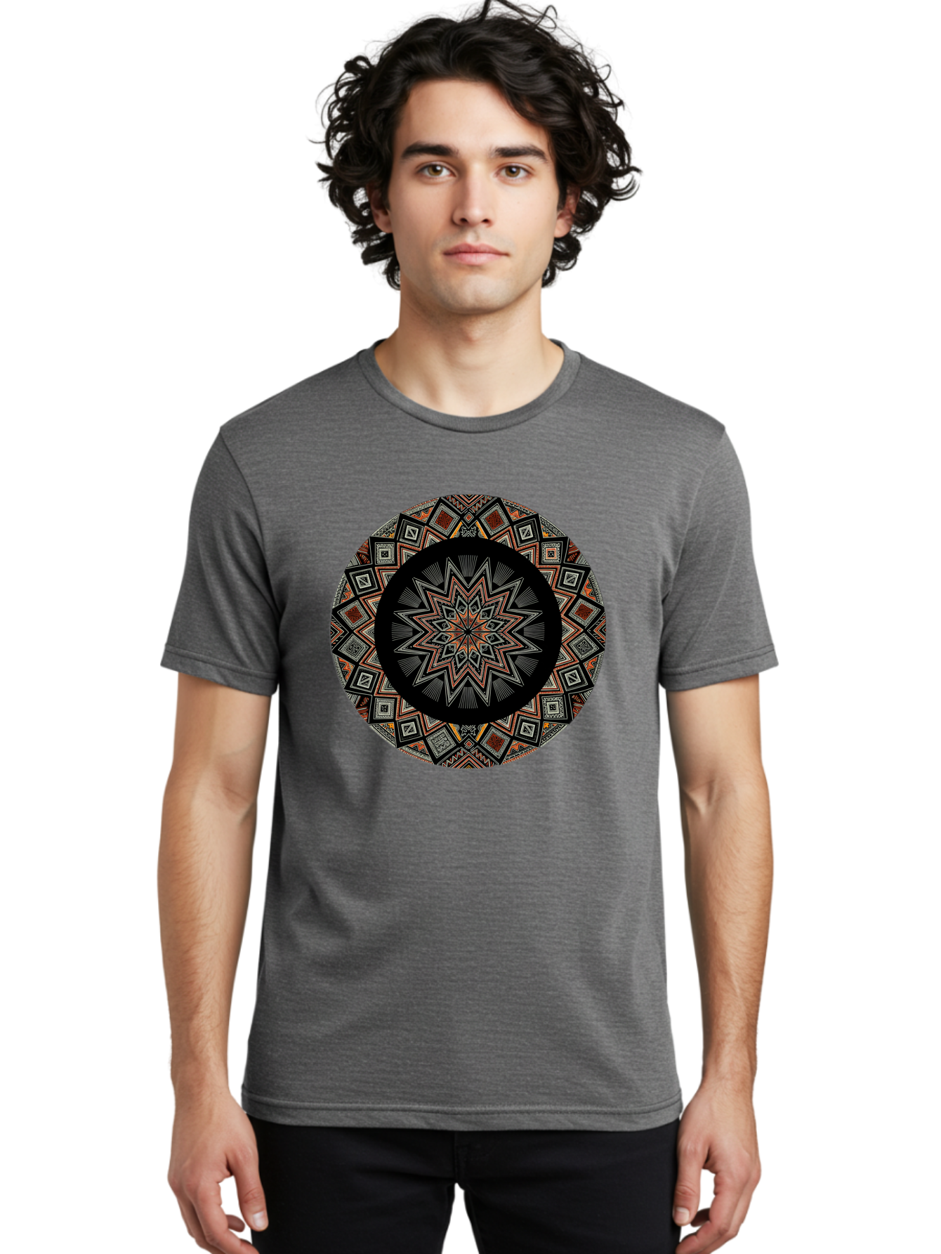 Geometric-Mandala Men'S Graphic Tee, 100% Cotton, Comfortable Casual Summer Wear, Machine Washable, Vintage Camera, Old Camera, Antique Camera, Black Camera, Classic Photography, Photography Equipment, Nostalgic Device, Film Camera, Camera Art Bag518