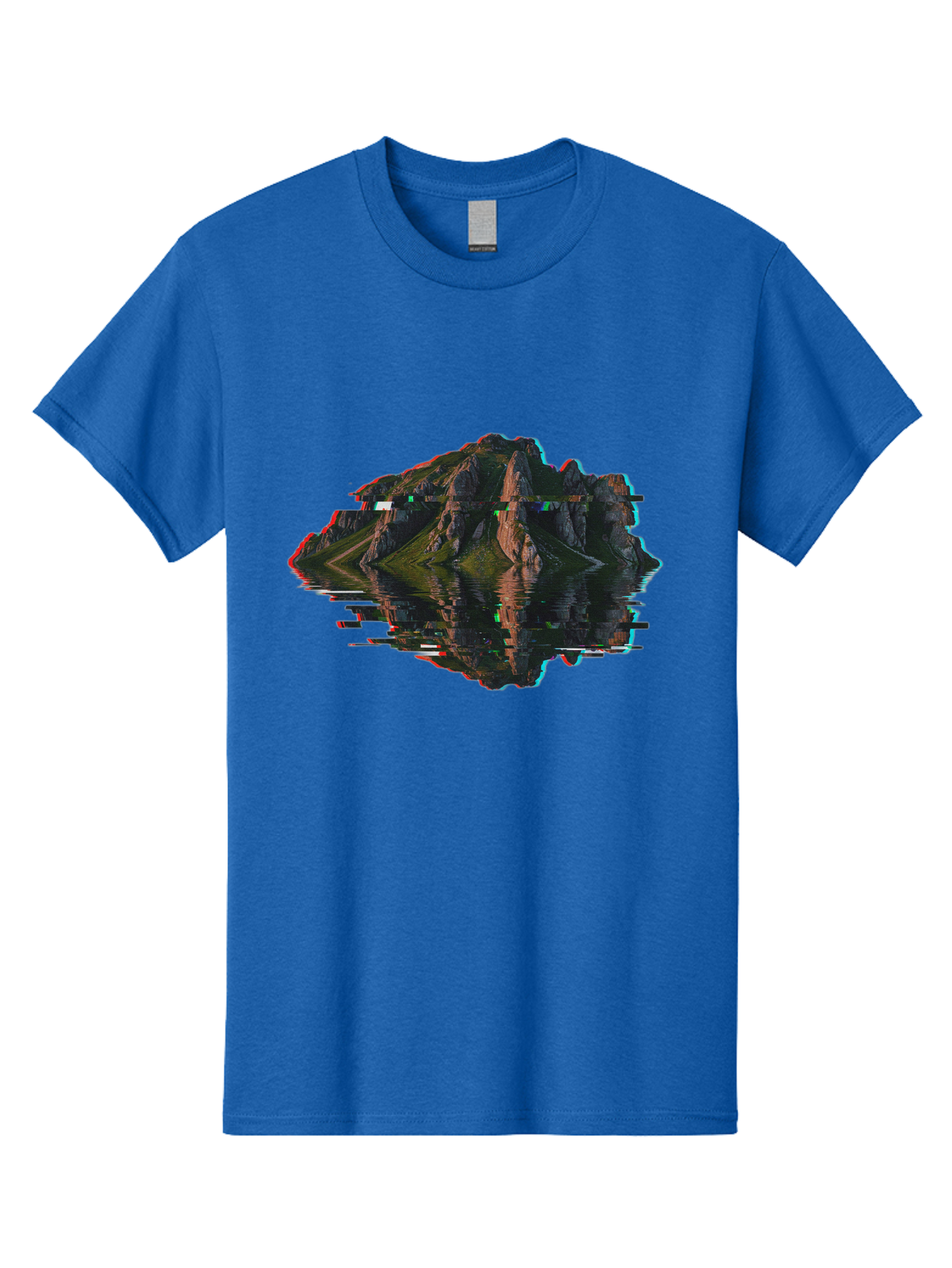 Glitching-Mountain-Landscape Men'S Graphic Tee, 100% Cotton, Comfortable Casual Summer Wear, Machine Washable, Vintage Camera, Old Camera, Antique Camera, Black Camera, Classic Photography, Photography Equipment, Nostalgic Device, Film Camera, Bag533