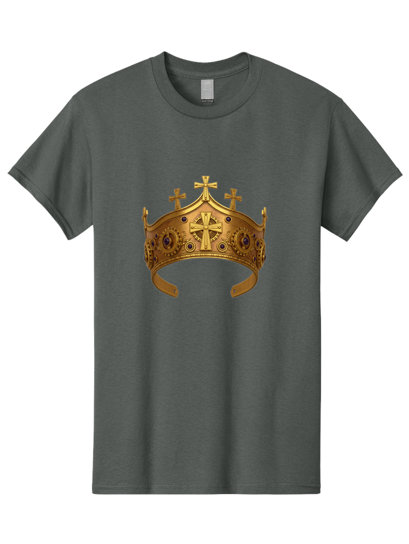 Gold-Crown-With-Crosses Men'S Graphic Tee, 100% Cotton, Comfortable Casual Summer Wear, Machine Washable, Vintage Camera, Old Camera, Antique Camera, Black Camera, Classic Photography, Photography Equipment, Nostalgic Device, Film Camera, Bag538