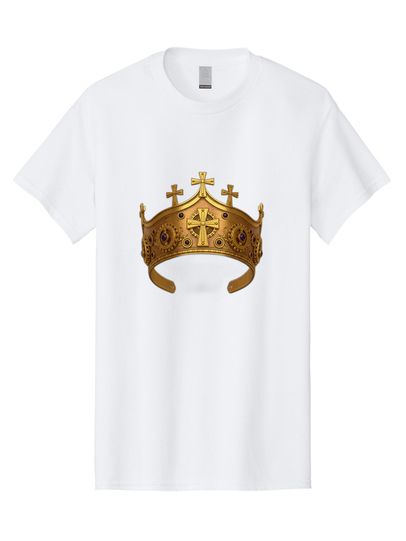 Gold-Crown-With-Crosses Men'S Graphic Tee, 100% Cotton, Comfortable Casual Summer Wear, Machine Washable, Vintage Camera, Old Camera, Antique Camera, Black Camera, Classic Photography, Photography Equipment, Nostalgic Device, Film Camera, Bag538