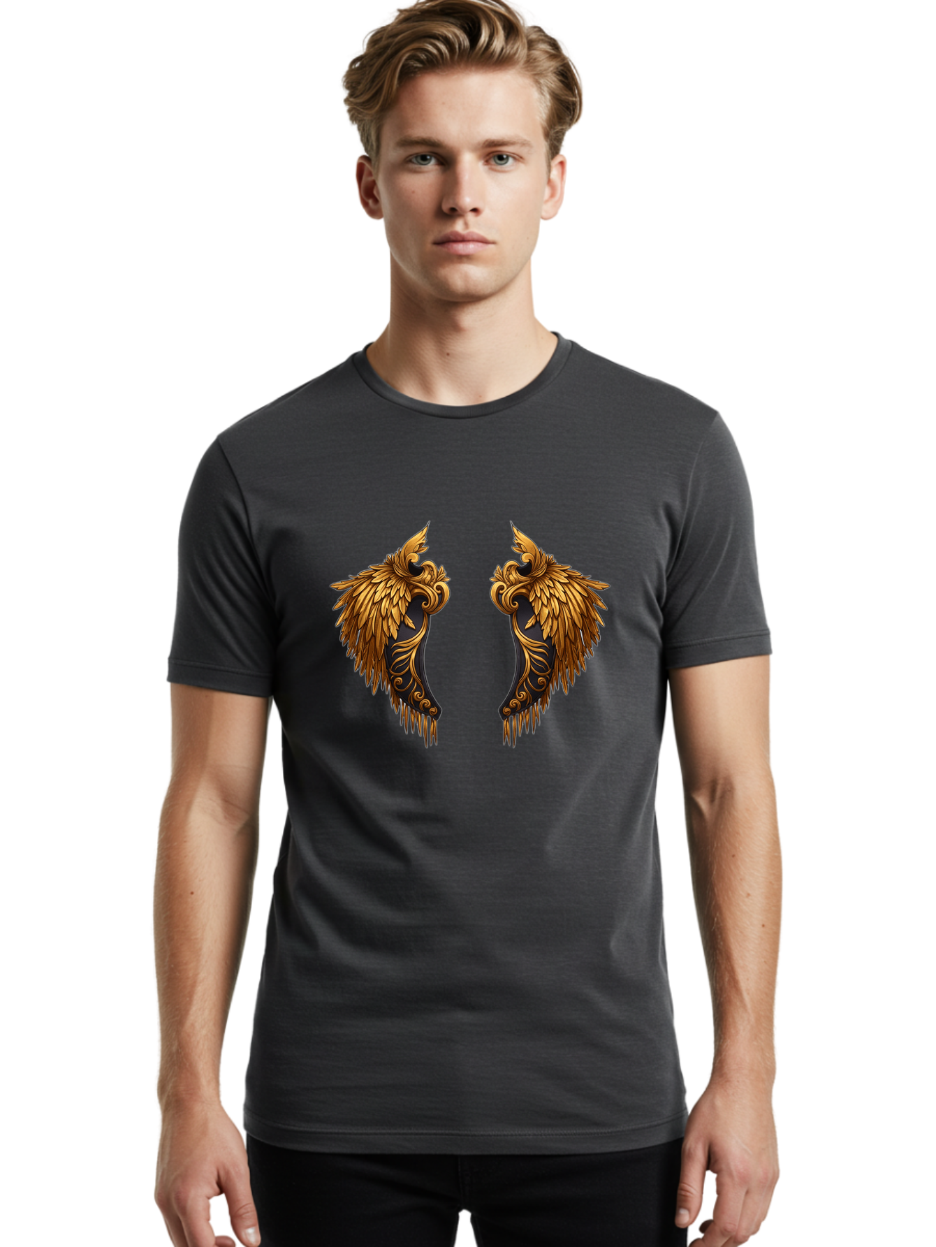 Gold-Wings Men'S Graphic Tee, 100% Cotton, Comfortable Casual Summer Wear, Machine Washable, Vintage Camera, Old Camera, Antique Camera, Black Camera, Classic Photography, Photography Equipment, Nostalgic Device, Film Camera, Camera Art Bag544
