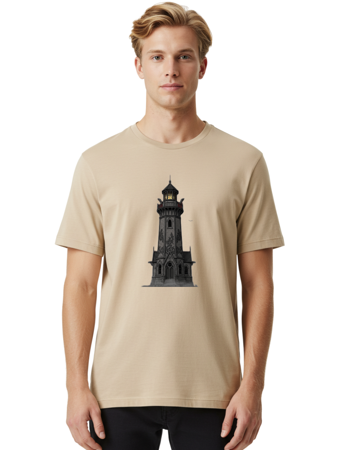 Gothic-Lighthouse Men'S Graphic Tee, 100% Cotton, Comfortable Casual Summer Wear, Machine Washable, Vintage Camera, Old Camera, Antique Camera, Black Camera, Classic Photography, Photography Equipment, Nostalgic Device, Film Camera, Camera Art Bag560