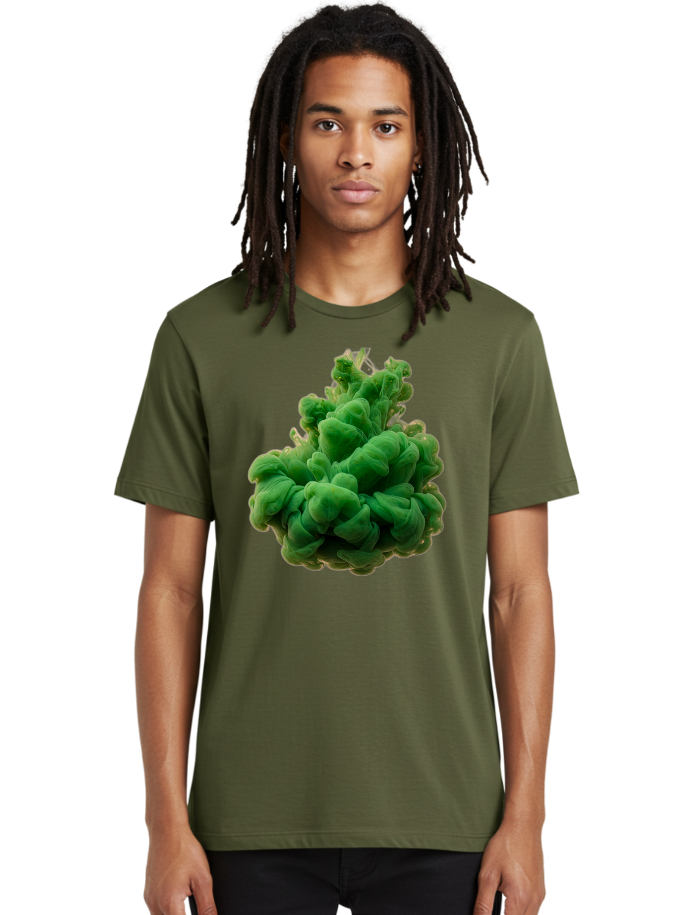 Green-Ink-Splash Men'S Graphic Tee, 100% Cotton, Comfortable Casual Summer Wear, Machine Washable, Vintage Camera, Old Camera, Antique Camera, Black Camera, Classic Photography, Photography Equipment, Nostalgic Device, Film Camera, Camera Art Bag568