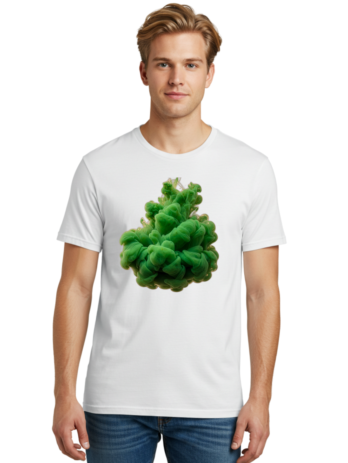 Green-Ink-Splash Men'S Graphic Tee, 100% Cotton, Comfortable Casual Summer Wear, Machine Washable, Vintage Camera, Old Camera, Antique Camera, Black Camera, Classic Photography, Photography Equipment, Nostalgic Device, Film Camera, Camera Art Bag568