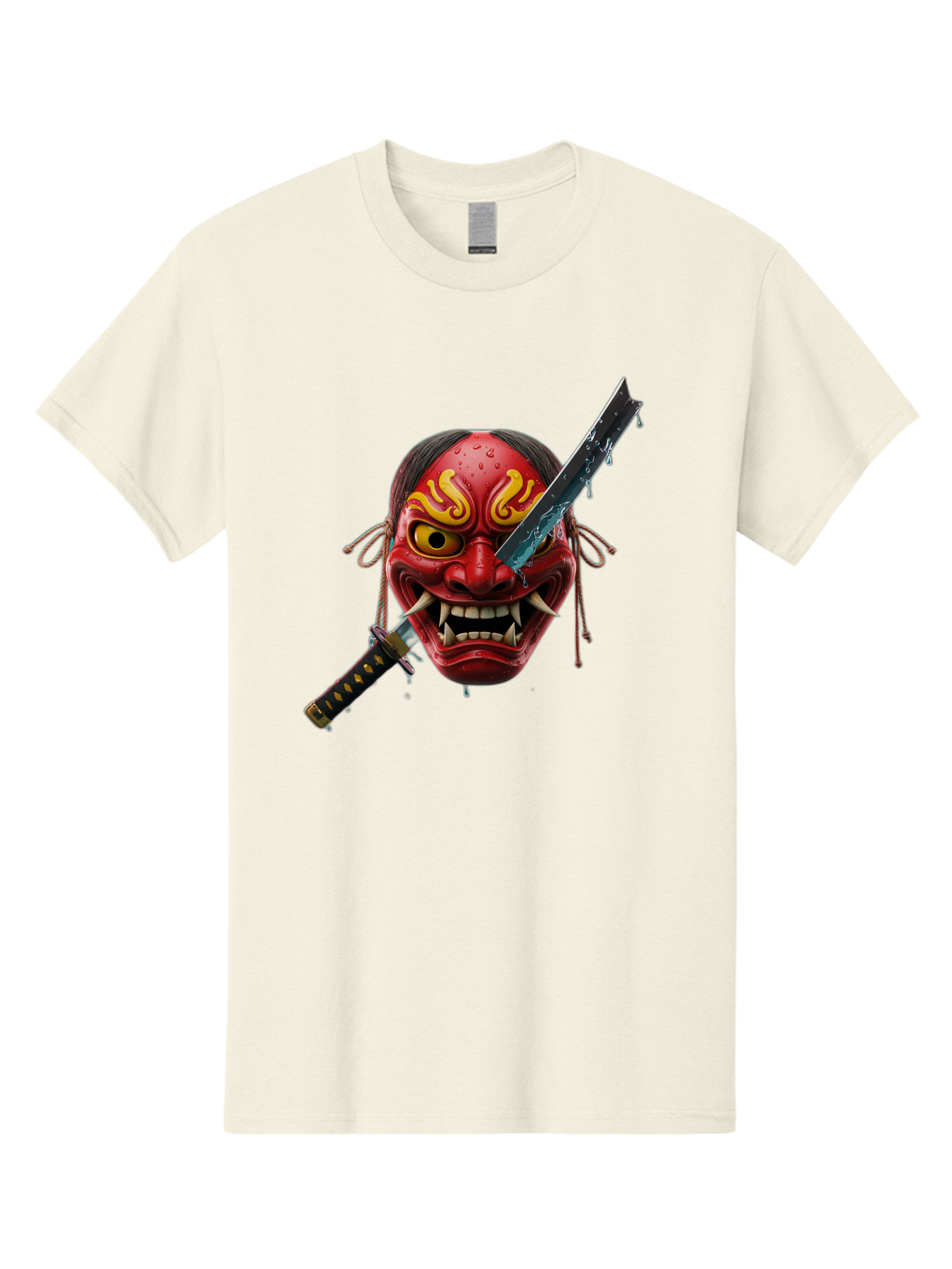 Hannya-Mask-With-Katana Men'S Graphic Tee, 100% Cotton, Comfortable Casual Summer Wear, Machine Washable, Vintage Camera, Old Camera, Antique Camera, Black Camera, Classic Photography, Photography Equipment, Nostalgic Device, Film Camera, Bag581
