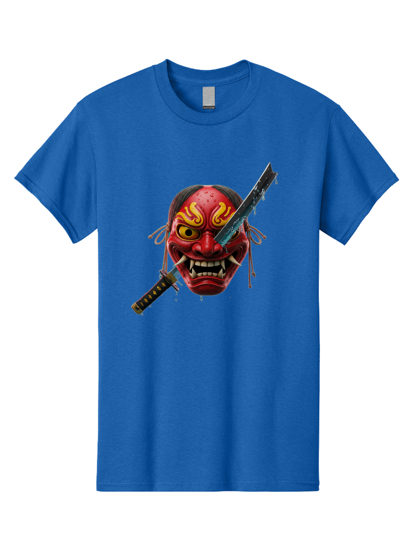 Hannya-Mask-With-Katana Men'S Graphic Tee, 100% Cotton, Comfortable Casual Summer Wear, Machine Washable, Vintage Camera, Old Camera, Antique Camera, Black Camera, Classic Photography, Photography Equipment, Nostalgic Device, Film Camera, Bag581
