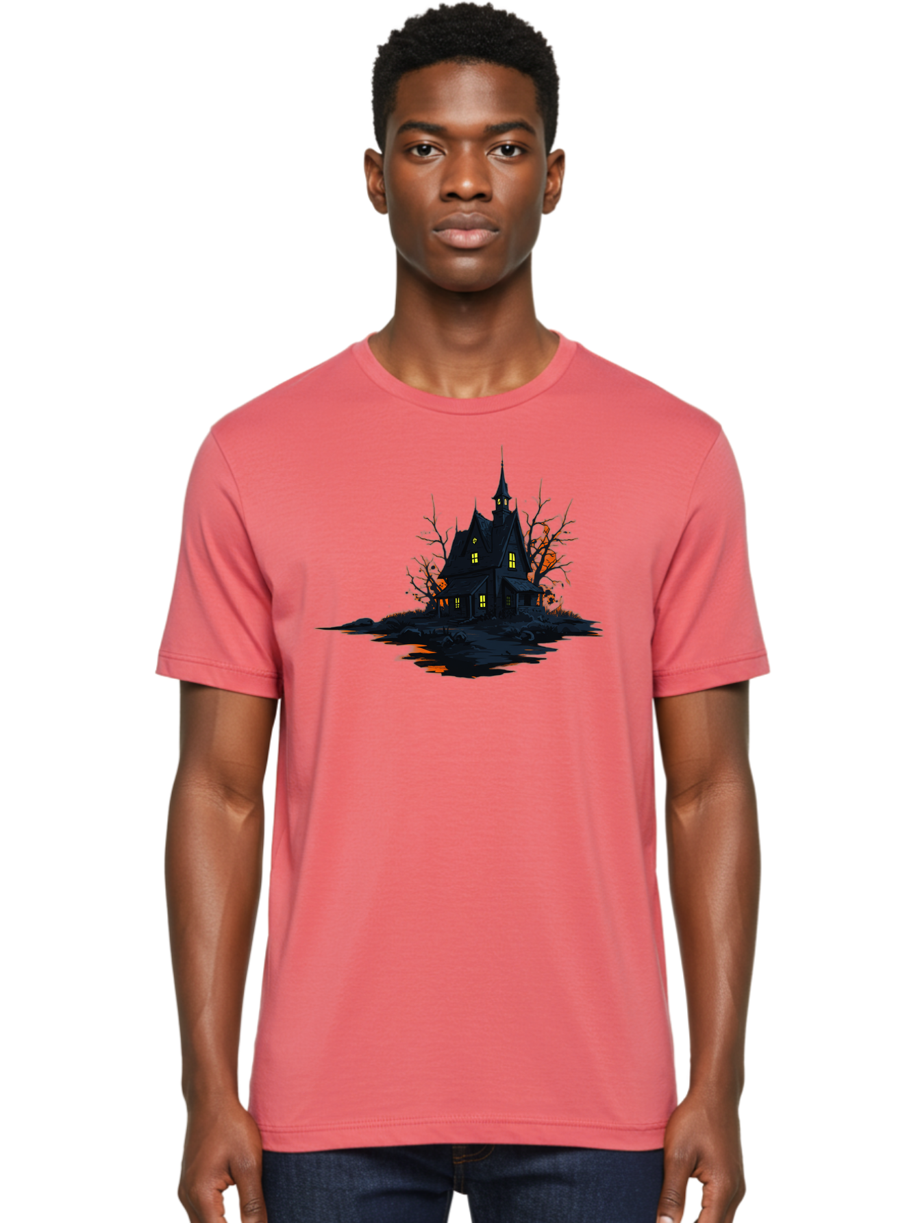 Haunted-House Men'S Graphic Tee, 100% Cotton, Comfortable Casual Summer Wear, Machine Washable, Vintage Camera, Old Camera, Antique Camera, Black Camera, Classic Photography, Photography Equipment, Nostalgic Device, Film Camera, Camera Art Bag584