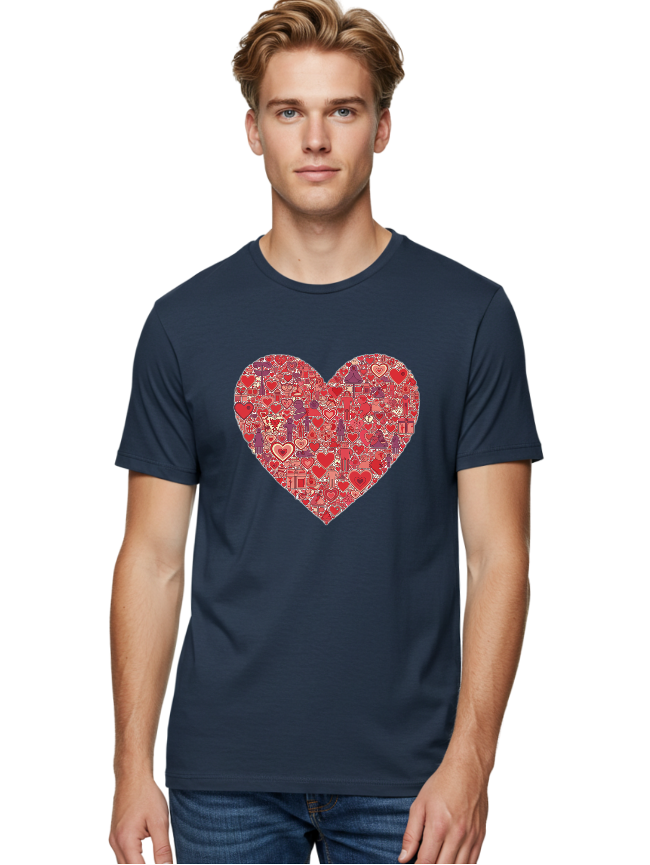 Heart-Collage Men'S Graphic Tee, 100% Cotton, Comfortable Casual Summer Wear, Machine Washable, Vintage Camera, Old Camera, Antique Camera, Black Camera, Classic Photography, Photography Equipment, Nostalgic Device, Film Camera, Camera Art Bag588