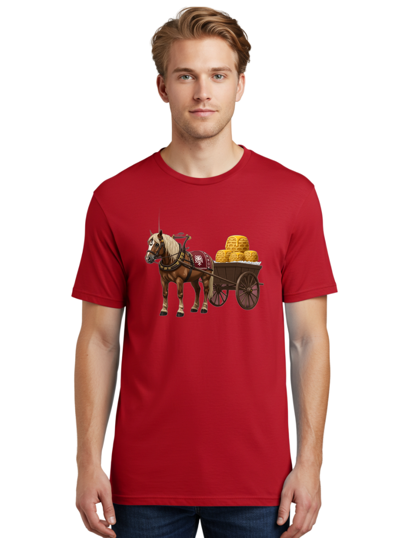 Horse-Drawn-Wagon Men'S Graphic Tee, 100% Cotton, Comfortable Casual Summer Wear, Machine Washable, Vintage Camera, Old Camera, Antique Camera, Black Camera, Classic Photography, Photography Equipment, Nostalgic Device, Film Camera, Camera Art Bag595