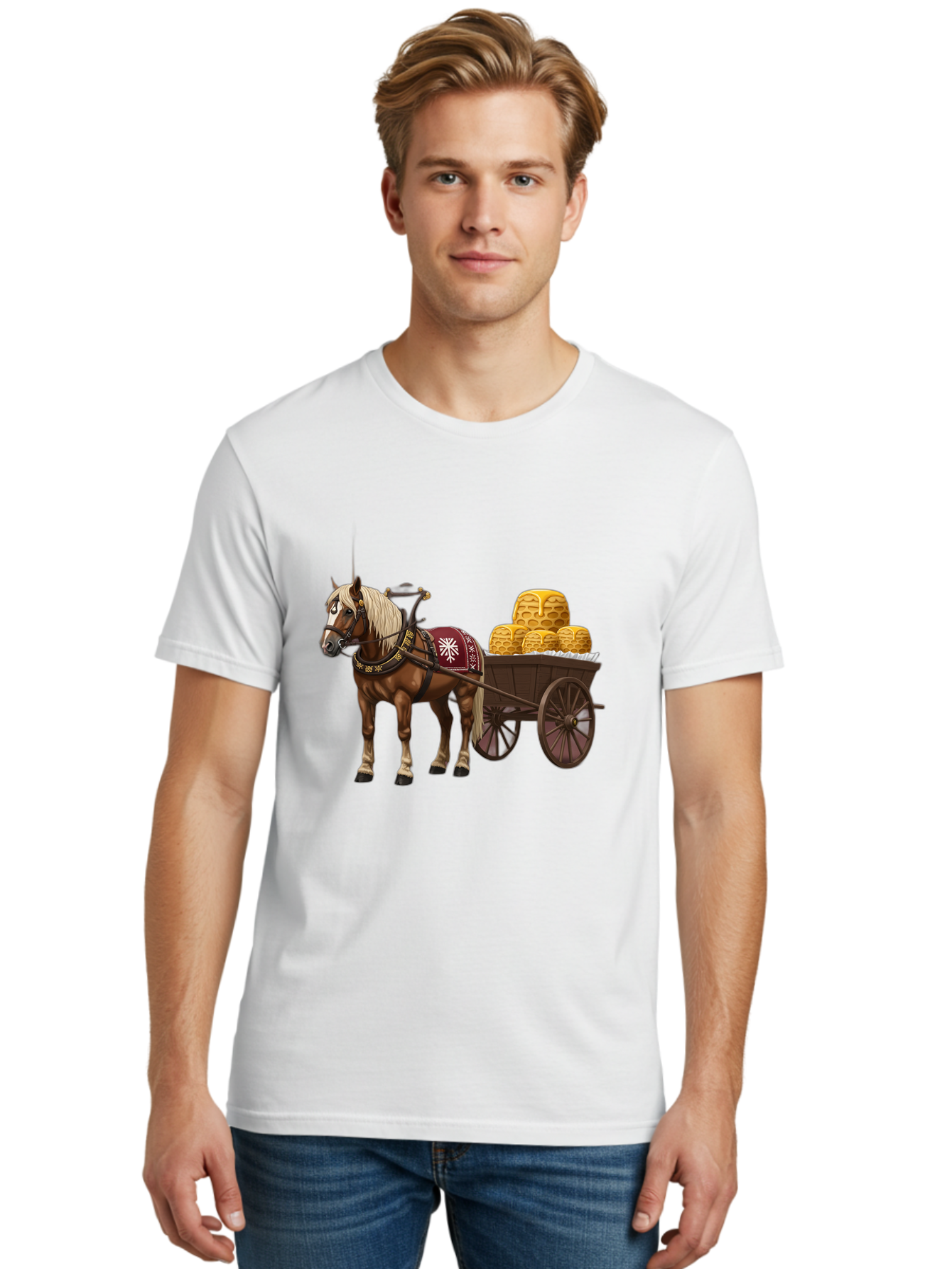 Horse-Drawn-Wagon Men'S Graphic Tee, 100% Cotton, Comfortable Casual Summer Wear, Machine Washable, Vintage Camera, Old Camera, Antique Camera, Black Camera, Classic Photography, Photography Equipment, Nostalgic Device, Film Camera, Camera Art Bag595