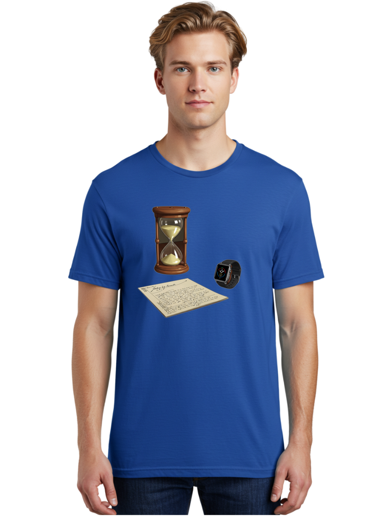 Hourglass-Watch-Letter Men'S Graphic Tee, 100% Cotton, Comfortable Casual Summer Wear, Machine Washable, Vintage Camera, Old Camera, Antique Camera, Black Camera, Classic Photography, Photography Equipment, Nostalgic Device, Film Camera, Bag597