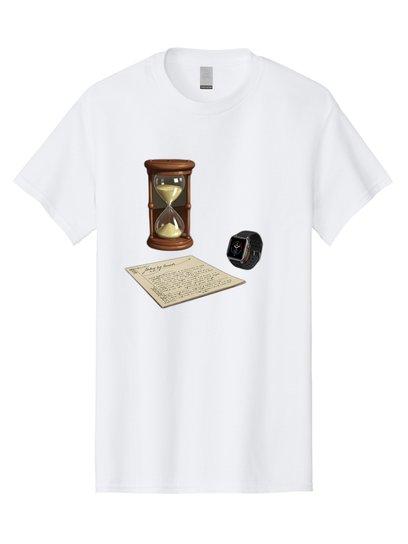 Hourglass-Watch-Letter Men'S Graphic Tee, 100% Cotton, Comfortable Casual Summer Wear, Machine Washable, Vintage Camera, Old Camera, Antique Camera, Black Camera, Classic Photography, Photography Equipment, Nostalgic Device, Film Camera, Bag597