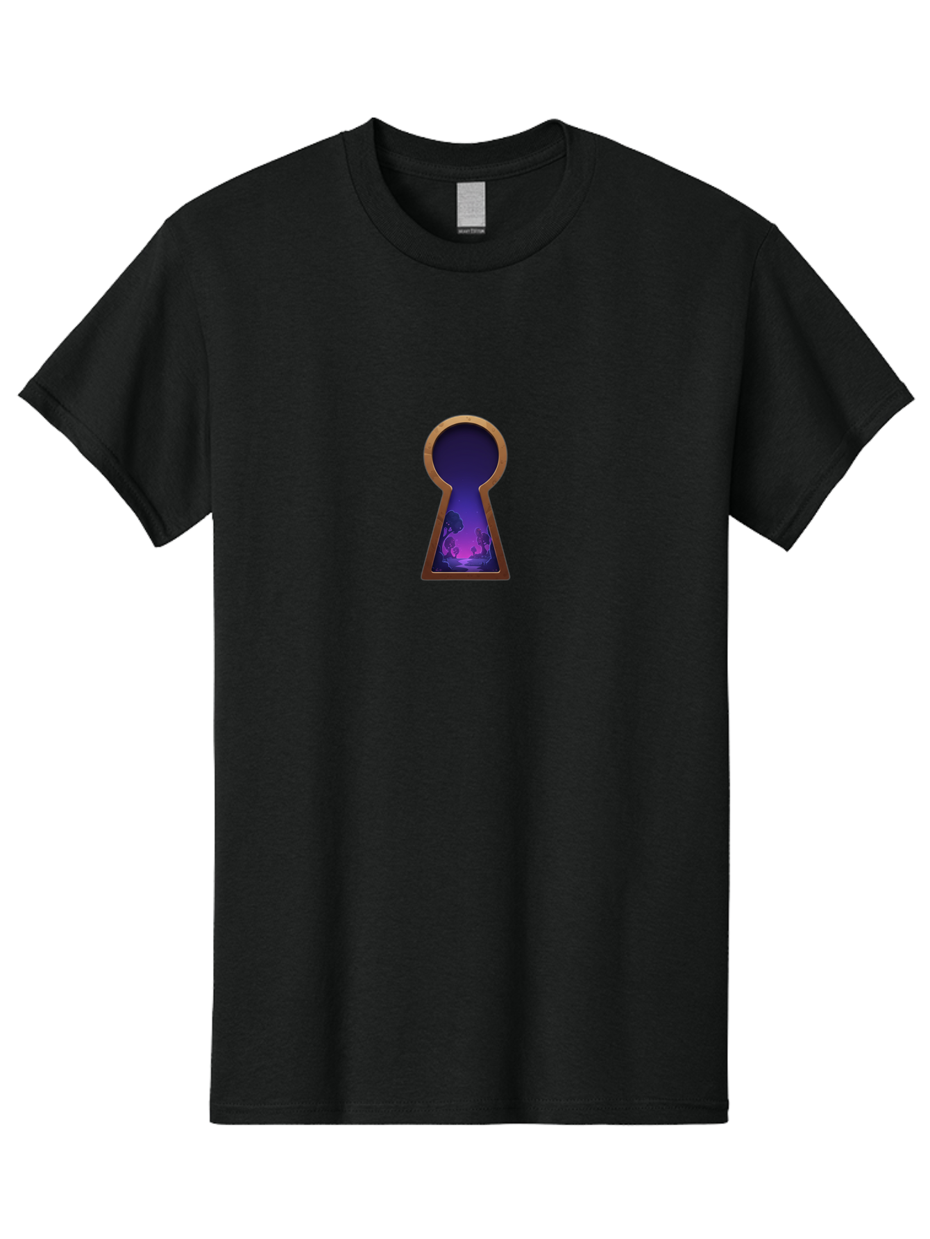 Keyhole-With-Purple-Scenery Men'S Graphic Tee, 100% Cotton, Comfortable Casual Summer Wear, Machine Washable, Vintage Camera, Old Camera, Antique Camera, Black Camera, Classic Photography, Photography Equipment, Nostalgic Device, Film Camera, Bag638