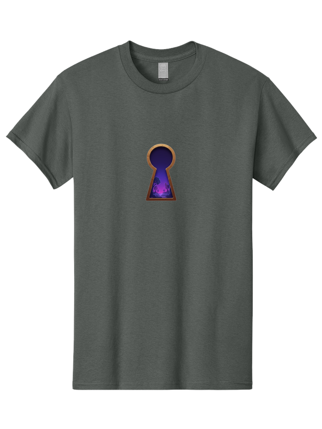 Keyhole-With-Purple-Scenery Men'S Graphic Tee, 100% Cotton, Comfortable Casual Summer Wear, Machine Washable, Vintage Camera, Old Camera, Antique Camera, Black Camera, Classic Photography, Photography Equipment, Nostalgic Device, Film Camera, Bag638