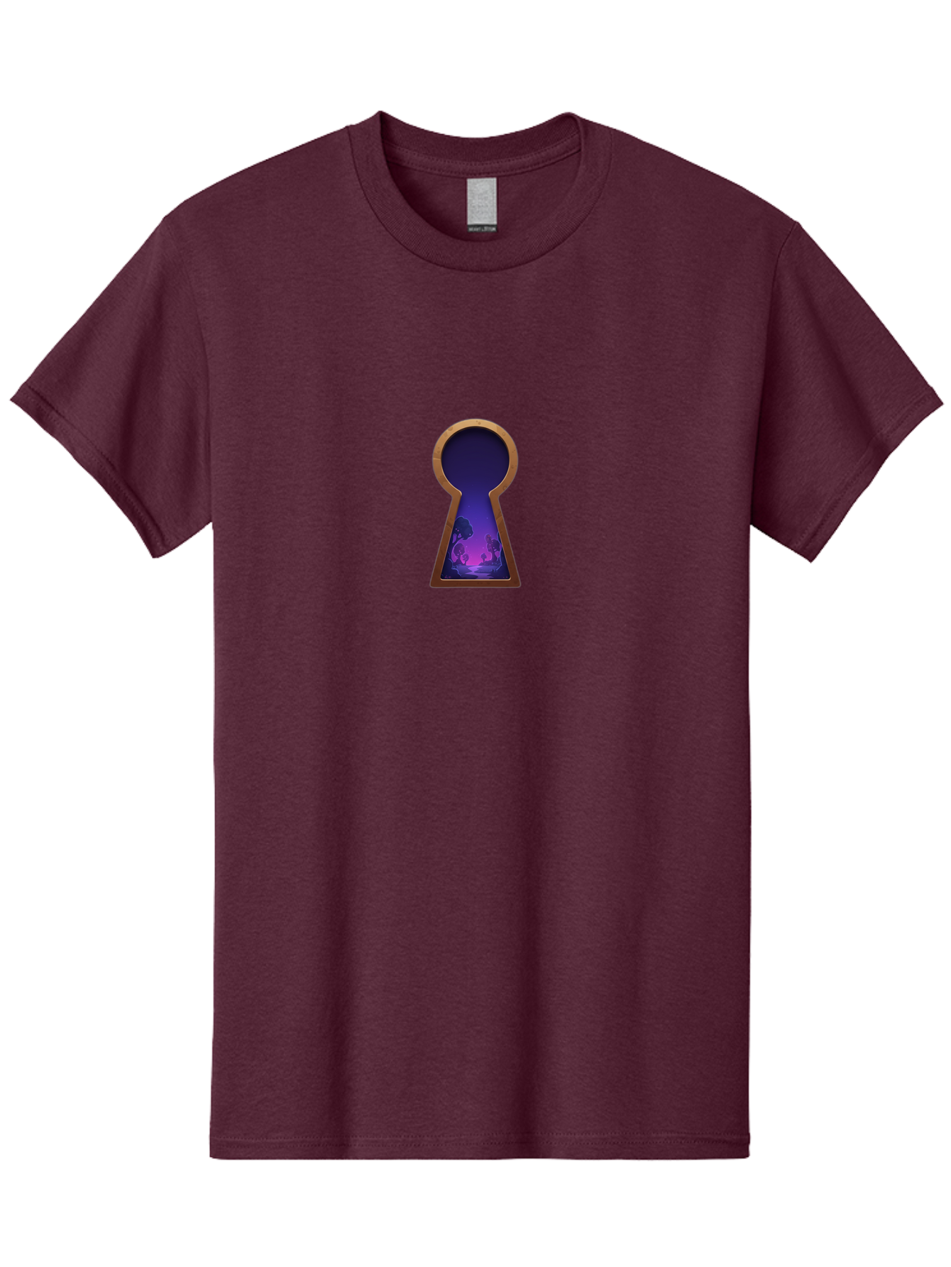 Keyhole-With-Purple-Scenery Men'S Graphic Tee, 100% Cotton, Comfortable Casual Summer Wear, Machine Washable, Vintage Camera, Old Camera, Antique Camera, Black Camera, Classic Photography, Photography Equipment, Nostalgic Device, Film Camera, Bag638