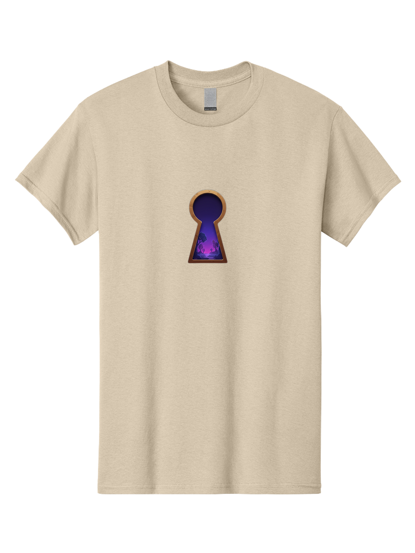 Keyhole-With-Purple-Scenery Men'S Graphic Tee, 100% Cotton, Comfortable Casual Summer Wear, Machine Washable, Vintage Camera, Old Camera, Antique Camera, Black Camera, Classic Photography, Photography Equipment, Nostalgic Device, Film Camera, Bag638