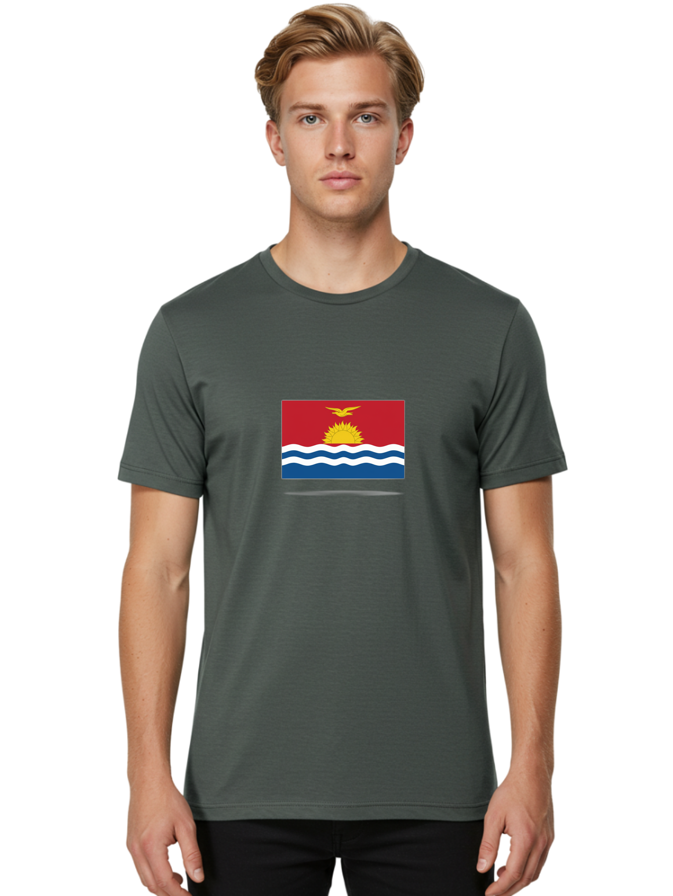 Kiribati-Flag-4 Men'S Graphic Tee, 100% Cotton, Comfortable Casual Summer Wear, Machine Washable, Vintage Camera, Old Camera, Antique Camera, Black Camera, Classic Photography, Photography Equipment, Nostalgic Device, Film Camera, Camera Art Bag646