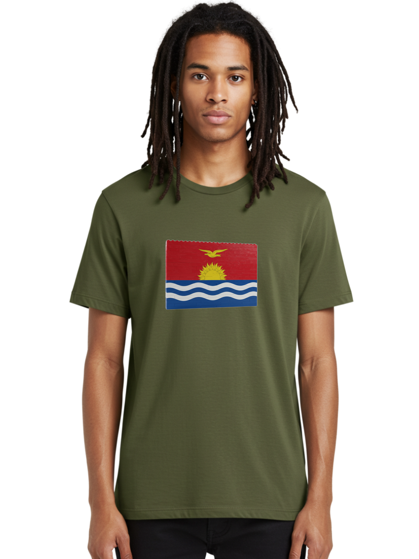 Kiribati-Flag-5 Men'S Graphic Tee, 100% Cotton, Comfortable Casual Summer Wear, Machine Washable, Vintage Camera, Old Camera, Antique Camera, Black Camera, Classic Photography, Photography Equipment, Nostalgic Device, Film Camera, Camera Art Bag647