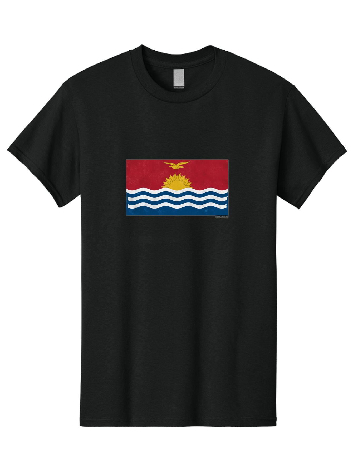 Kiribati-Flag-7 Men'S Graphic Tee, 100% Cotton, Comfortable Casual Summer Wear, Machine Washable, Vintage Camera, Old Camera, Antique Camera, Black Camera, Classic Photography, Photography Equipment, Nostalgic Device, Film Camera, Camera Art Bag649