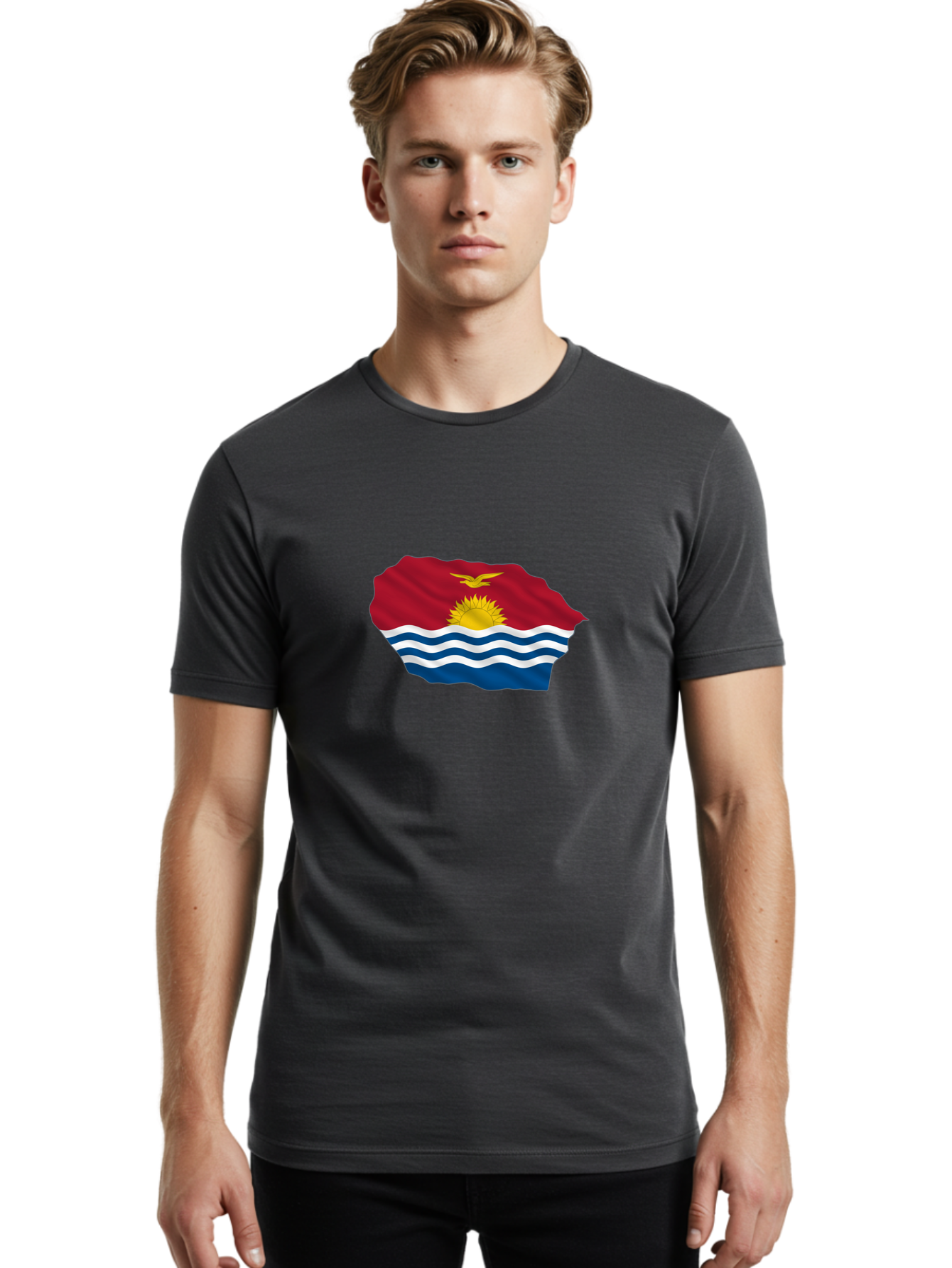 Kiribati-Flag-9 Men'S Graphic Tee, 100% Cotton, Comfortable Casual Summer Wear, Machine Washable, Vintage Camera, Old Camera, Antique Camera, Black Camera, Classic Photography, Photography Equipment, Nostalgic Device, Film Camera, Camera Art Bag651