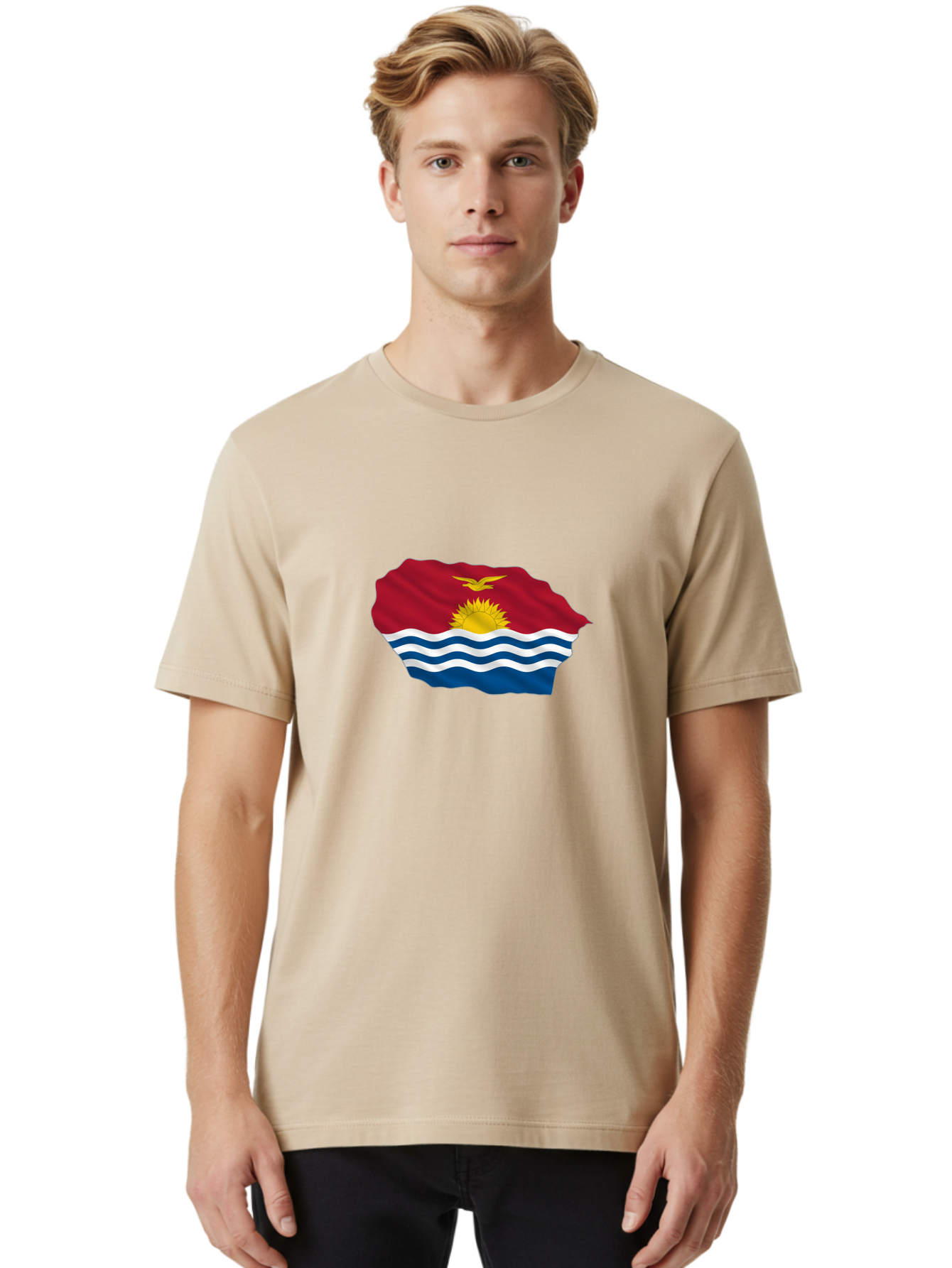 Kiribati-Flag-9 Men'S Graphic Tee, 100% Cotton, Comfortable Casual Summer Wear, Machine Washable, Vintage Camera, Old Camera, Antique Camera, Black Camera, Classic Photography, Photography Equipment, Nostalgic Device, Film Camera, Camera Art Bag651