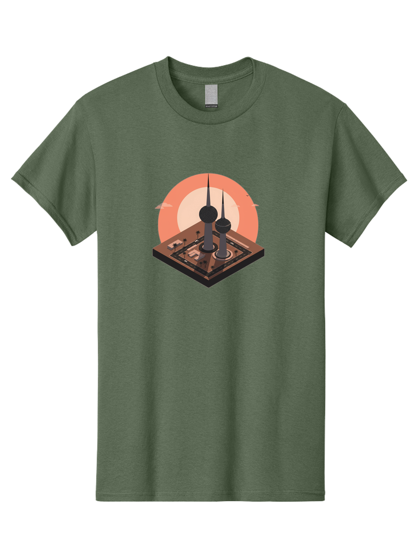 Kuwait-Towers-2 Men'S Graphic Tee, 100% Cotton, Comfortable Casual Summer Wear, Machine Washable, Vintage Camera, Old Camera, Antique Camera, Black Camera, Classic Photography, Photography Equipment, Nostalgic Device, Film Camera, Camera Art Bag669