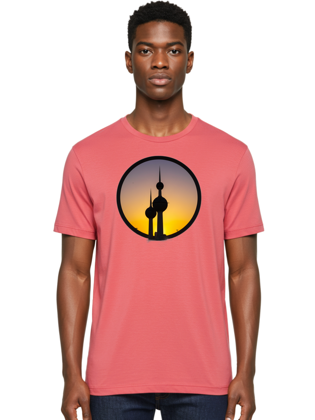 Kuwait-Towers-4 Men'S Graphic Tee, 100% Cotton, Comfortable Casual Summer Wear, Machine Washable, Vintage Camera, Old Camera, Antique Camera, Black Camera, Classic Photography, Photography Equipment, Nostalgic Device, Film Camera, Camera Art Bag671