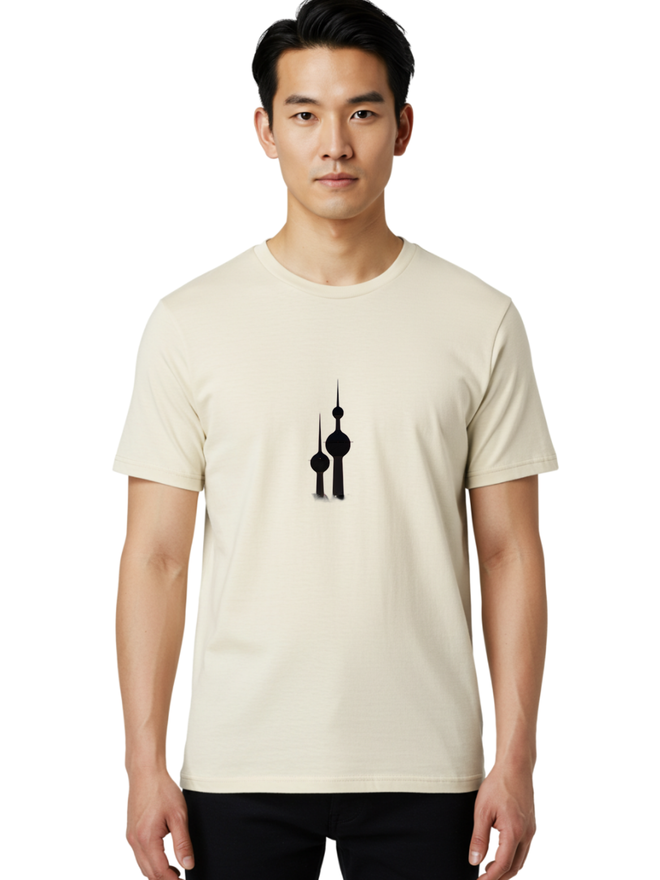 Kuwait-Towers Men'S Graphic Tee, 100% Cotton, Comfortable Casual Summer Wear, Machine Washable, Vintage Camera, Old Camera, Antique Camera, Black Camera, Classic Photography, Photography Equipment, Nostalgic Device, Film Camera, Camera Art Bag673