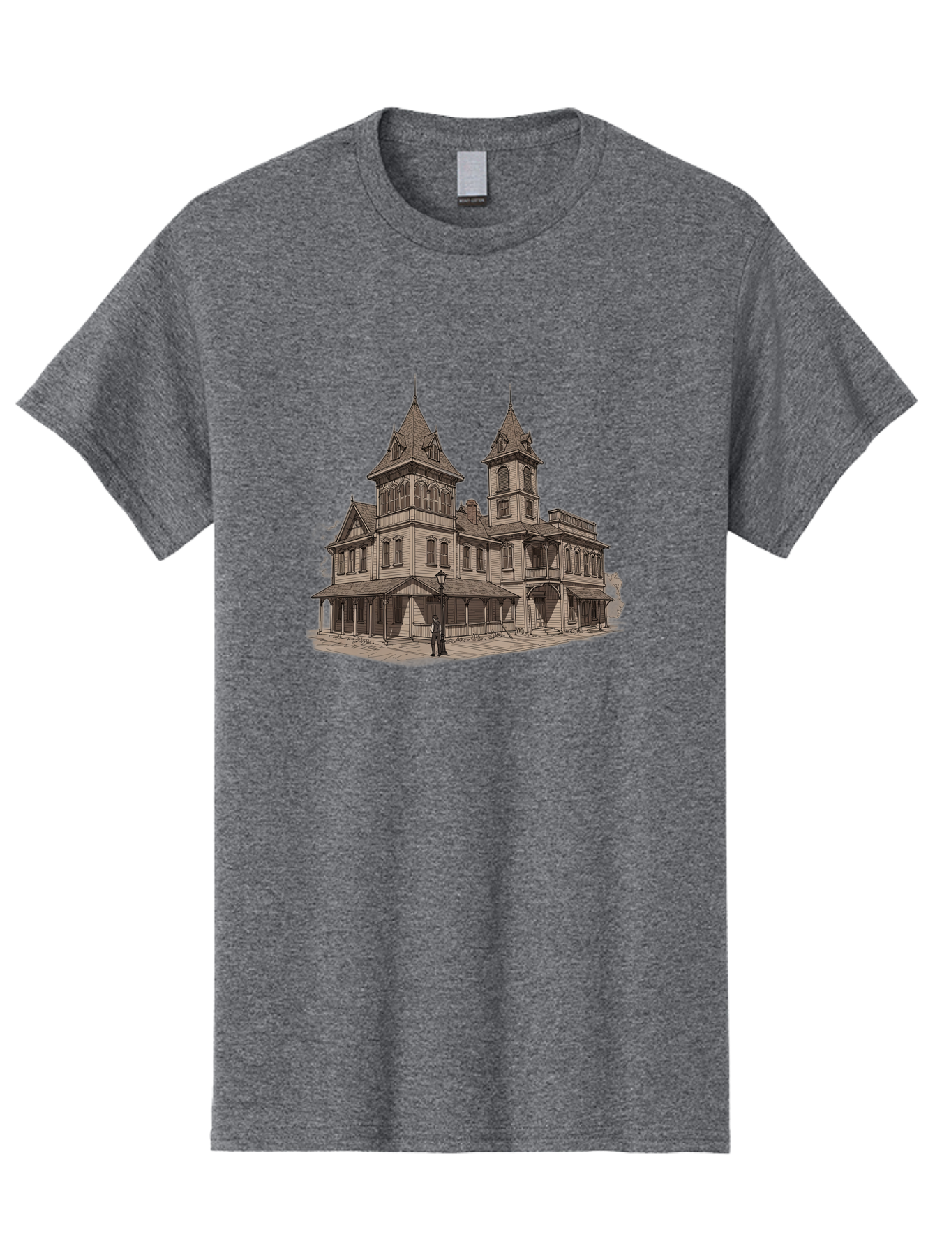 Large-Victorian-Style-Mansion Men'S Graphic Tee, 100% Cotton, Comfortable Casual Summer Wear, Machine Washable, Vintage Camera, Old Camera, Antique Camera, Black Camera, Classic Photography, Photography Equipment, Nostalgic Device, Bag681