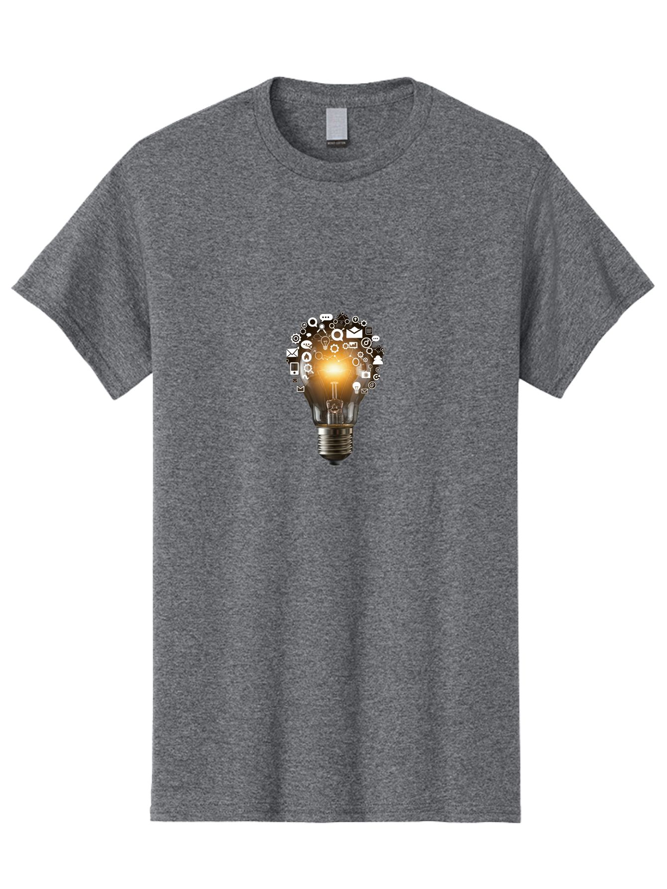 Light-Bulb-1 Men'S Graphic Tee, 100% Cotton, Comfortable Casual Summer Wear, Machine Washable, Vintage Camera, Old Camera, Antique Camera, Black Camera, Classic Photography, Photography Equipment, Nostalgic Device, Film Camera, Camera Art Bag695