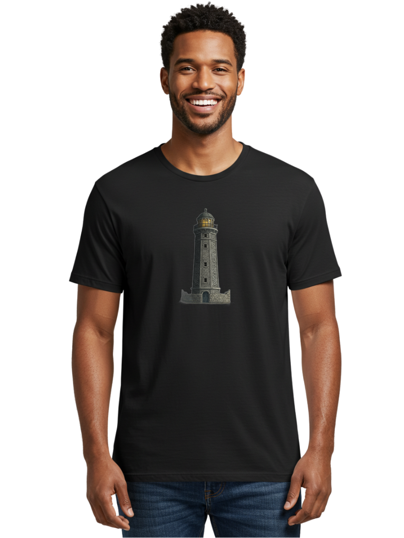 Lighthouse-7 Men'S Graphic Tee, 100% Cotton, Comfortable Casual Summer Wear, Machine Washable, Vintage Camera, Old Camera, Antique Camera, Black Camera, Classic Photography, Photography Equipment, Nostalgic Device, Film Camera, Camera Art Bag711