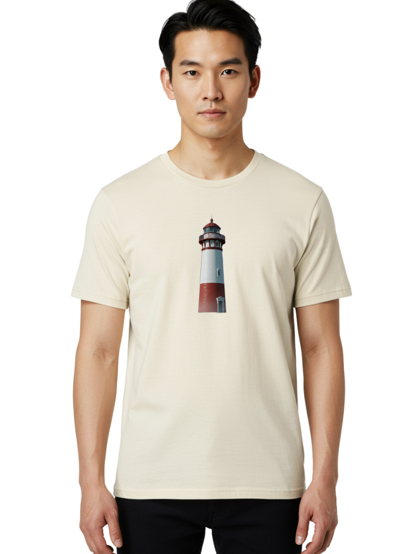 Lighthouse-8 Men'S Graphic Tee, 100% Cotton, Comfortable Casual Summer Wear, Machine Washable, Vintage Camera, Old Camera, Antique Camera, Black Camera, Classic Photography, Photography Equipment, Nostalgic Device, Film Camera, Camera Art Bag712