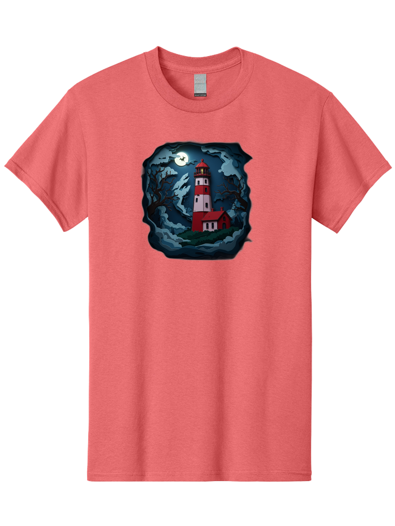 Lighthouse-At-Night Men'S Graphic Tee, 100% Cotton, Comfortable Casual Summer Wear, Machine Washable, Vintage Camera, Old Camera, Antique Camera, Black Camera, Classic Photography, Photography Equipment, Nostalgic Device, Film Camera, Bag715