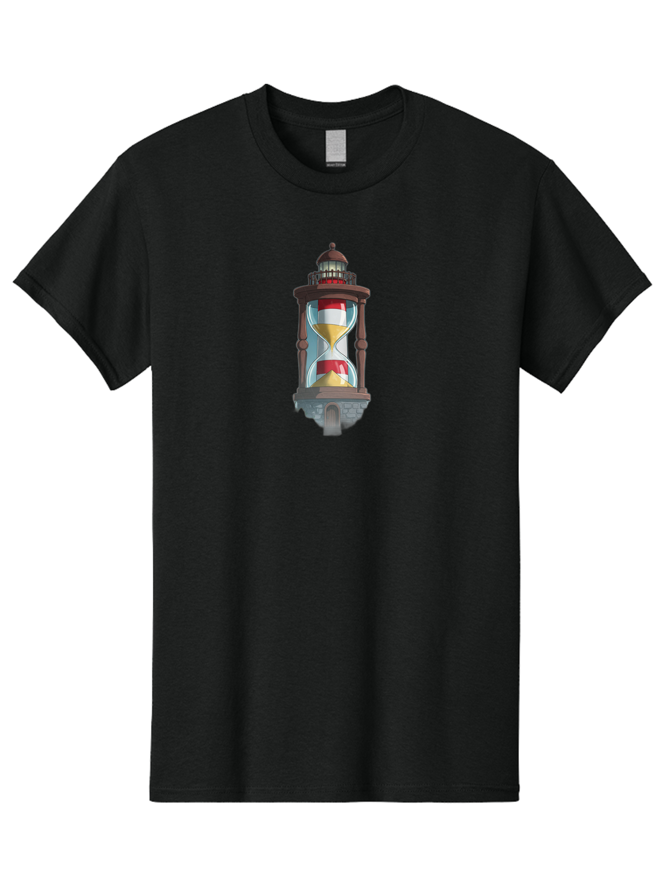Lighthouse-Hourglass Men'S Graphic Tee, 100% Cotton, Comfortable Casual Summer Wear, Machine Washable, Vintage Camera, Old Camera, Antique Camera, Black Camera, Classic Photography, Photography Equipment, Nostalgic Device, Film Camera, Bag718