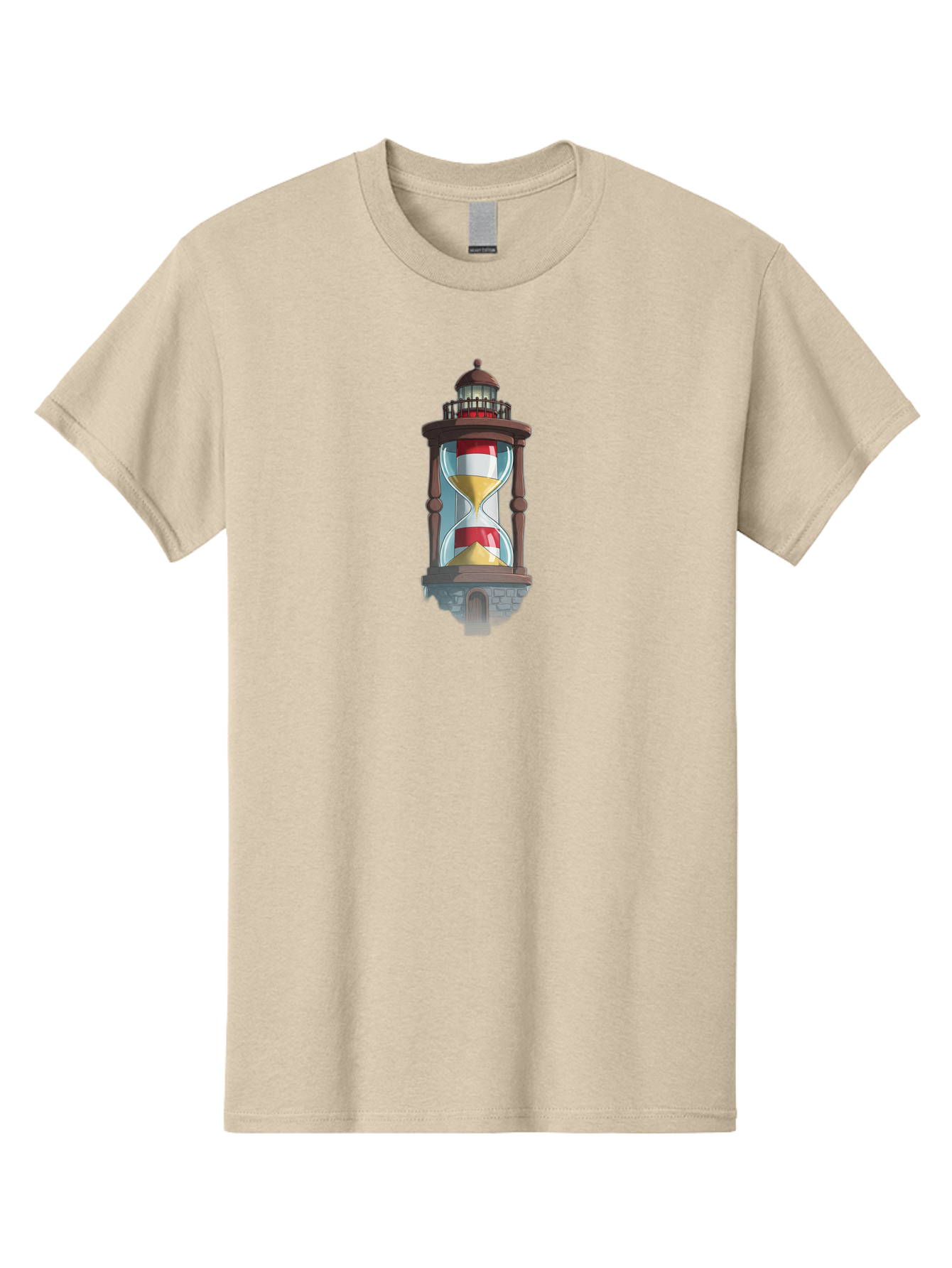 Lighthouse-Hourglass Men'S Graphic Tee, 100% Cotton, Comfortable Casual Summer Wear, Machine Washable, Vintage Camera, Old Camera, Antique Camera, Black Camera, Classic Photography, Photography Equipment, Nostalgic Device, Film Camera, Bag718