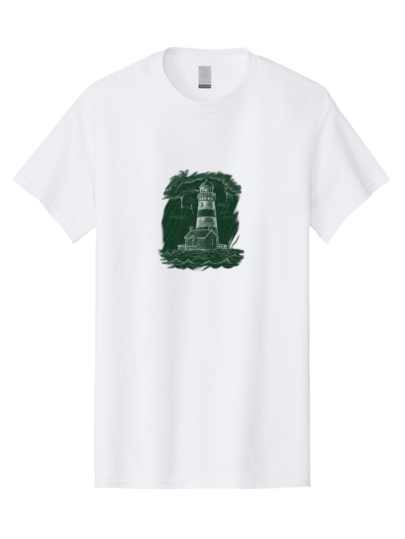 Lighthouse-In-Storm-1 Men'S Graphic Tee, 100% Cotton, Comfortable Casual Summer Wear, Machine Washable, Vintage Camera, Old Camera, Antique Camera, Black Camera, Classic Photography, Photography Equipment, Nostalgic Device, Film Camera, Bag721