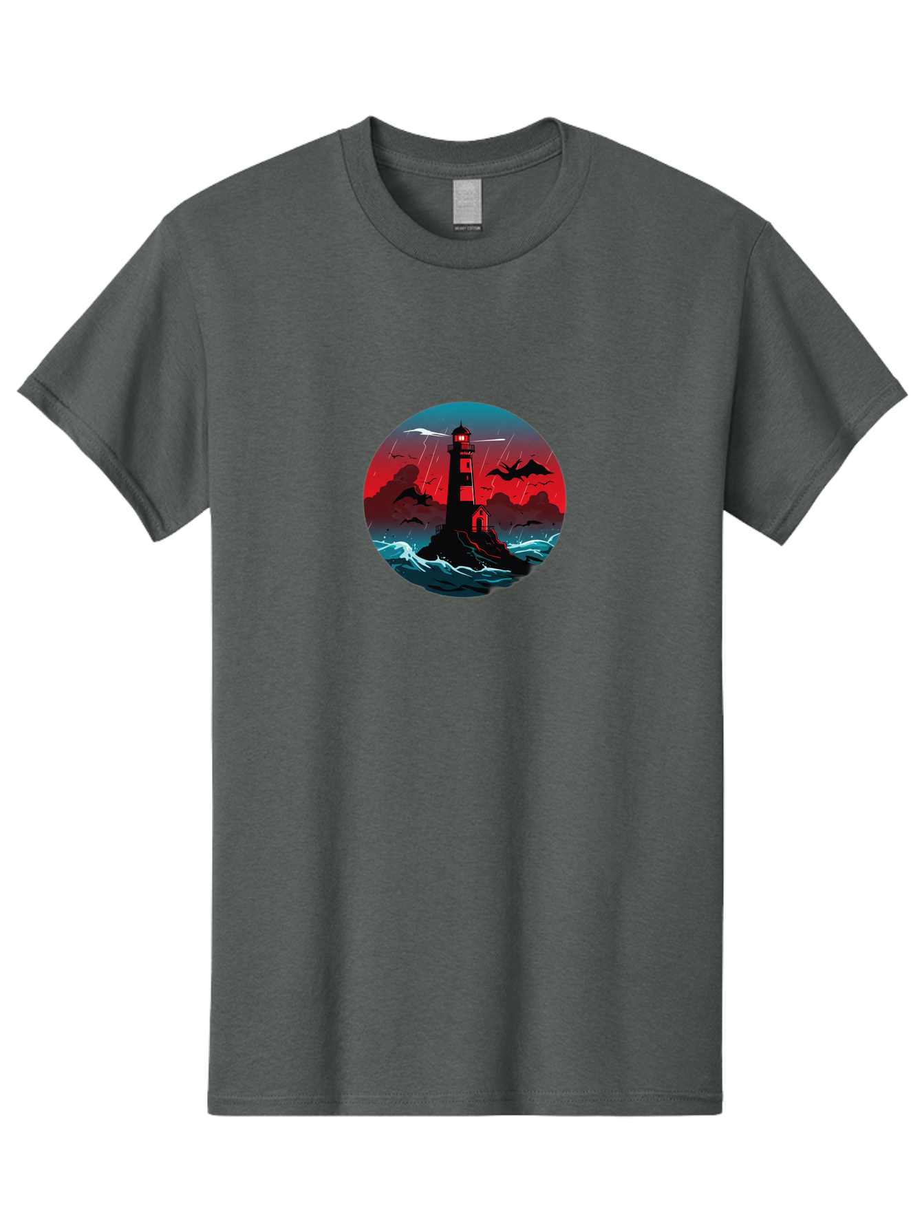 Lighthouse-Storm Men'S Graphic Tee, 100% Cotton, Comfortable Casual Summer Wear, Machine Washable, Vintage Camera, Old Camera, Antique Camera, Black Camera, Classic Photography, Photography Equipment, Nostalgic Device, Film Camera, Camera Art Bag725
