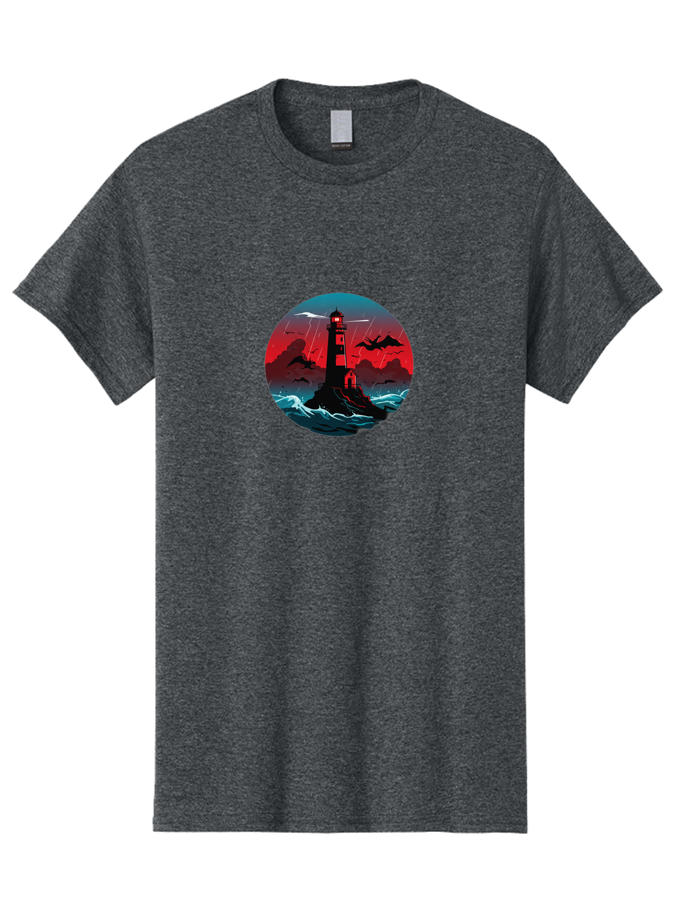 Lighthouse-Storm Men'S Graphic Tee, 100% Cotton, Comfortable Casual Summer Wear, Machine Washable, Vintage Camera, Old Camera, Antique Camera, Black Camera, Classic Photography, Photography Equipment, Nostalgic Device, Film Camera, Camera Art Bag725