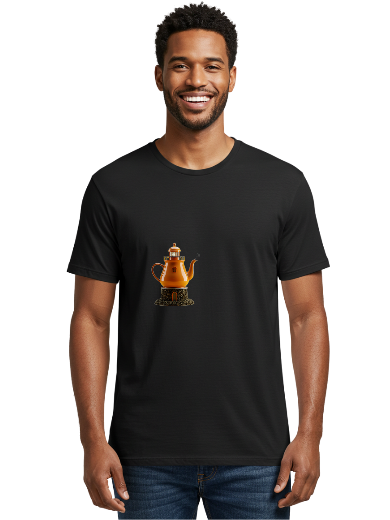 Lighthouse-Teapot Men'S Graphic Tee, 100% Cotton, Comfortable Casual Summer Wear, Machine Washable, Vintage Camera, Old Camera, Antique Camera, Black Camera, Classic Photography, Photography Equipment, Nostalgic Device, Film Camera, Camera Art Bag726