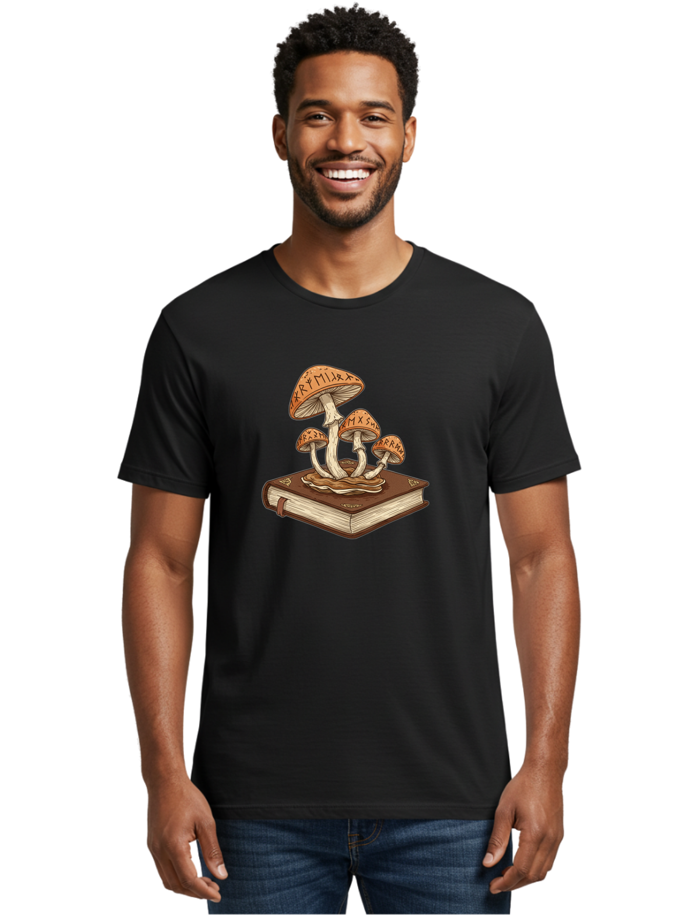 Magic-Mushrooms-On-Book Men'S Graphic Tee, 100% Cotton, Comfortable Casual Summer Wear, Machine Washable, Vintage Camera, Old Camera, Antique Camera, Black Camera, Classic Photography, Photography Equipment, Nostalgic Device, Film Camera, Bag741