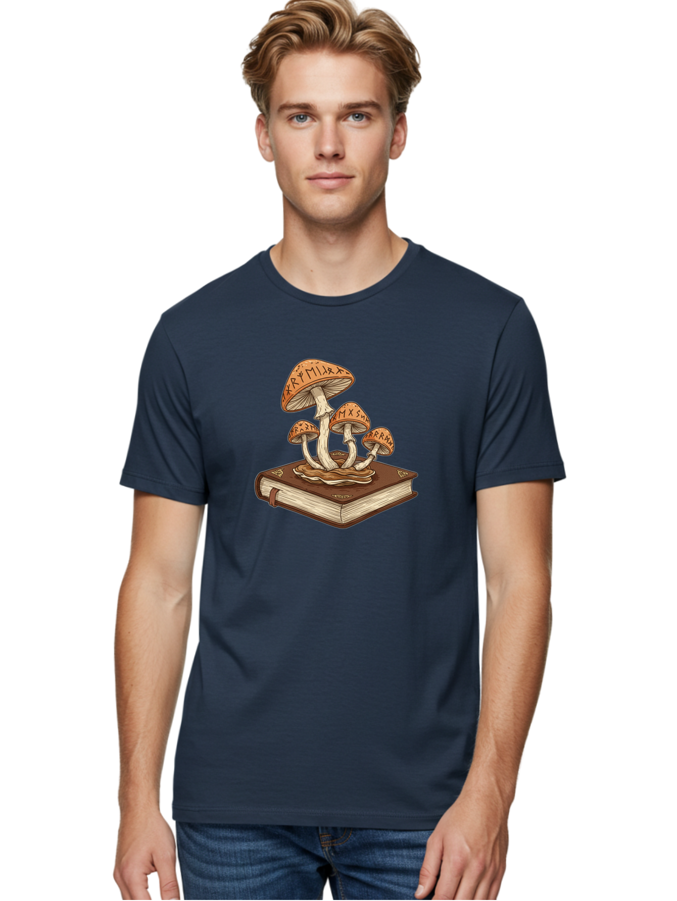 Magic-Mushrooms-On-Book Men'S Graphic Tee, 100% Cotton, Comfortable Casual Summer Wear, Machine Washable, Vintage Camera, Old Camera, Antique Camera, Black Camera, Classic Photography, Photography Equipment, Nostalgic Device, Film Camera, Bag741