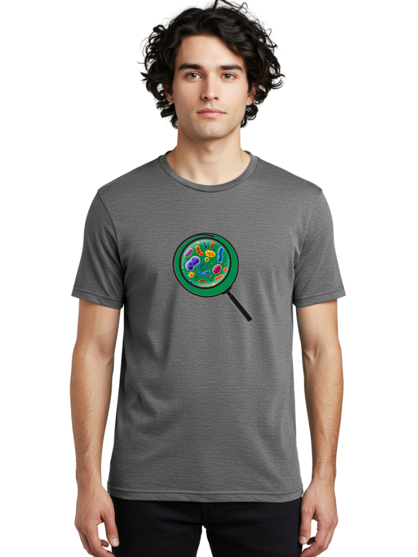 Magnifying-Glass-Microbes Men'S Graphic Tee, 100% Cotton, Comfortable Casual Summer Wear, Machine Washable, Vintage Camera, Old Camera, Antique Camera, Black Camera, Classic Photography, Photography Equipment, Nostalgic Device, Film Camera, Bag742