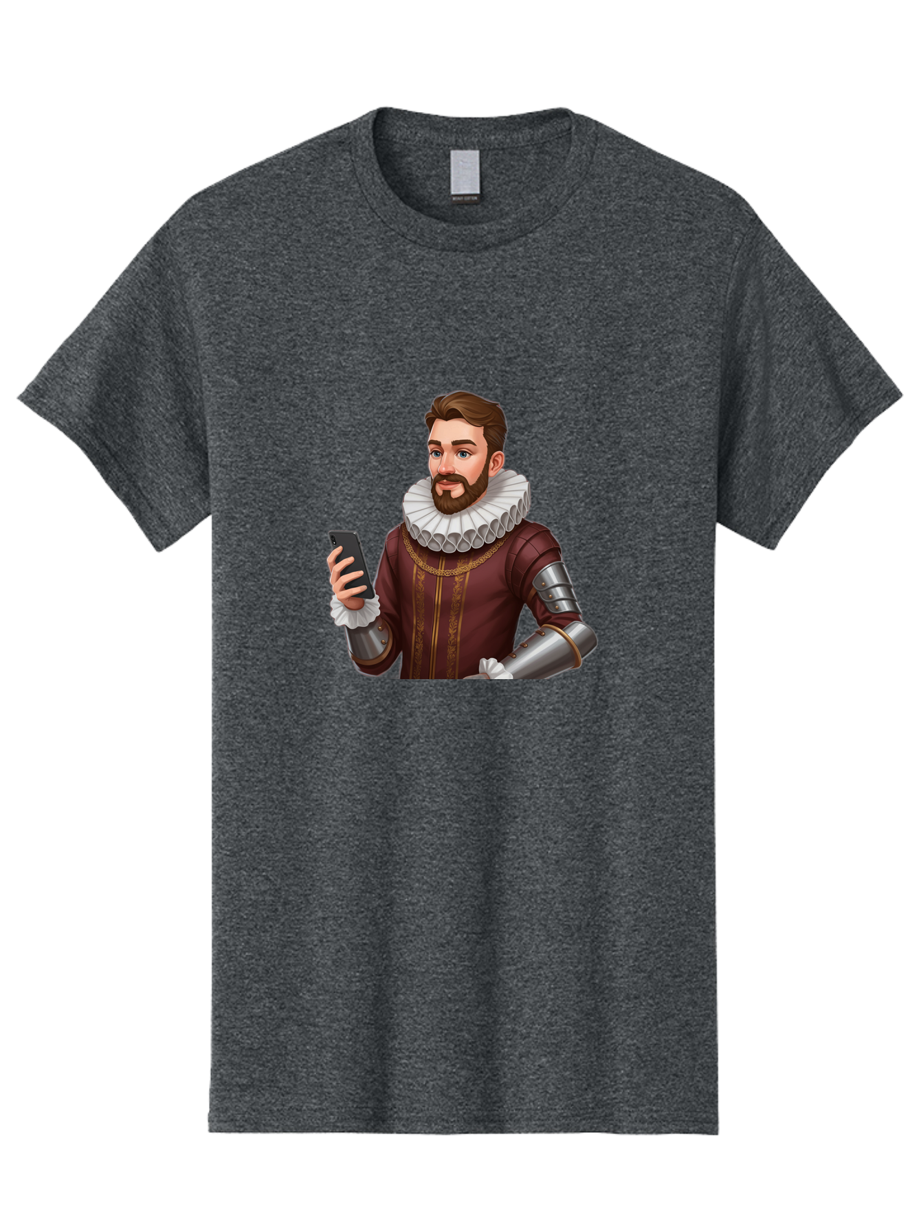 Man-In-Armor-With-Smartphone Men'S Graphic Tee, 100% Cotton, Comfortable Casual Summer Wear, Machine Washable, Vintage Camera, Old Camera, Antique Camera, Black Camera, Classic Photography, Photography Equipment, Nostalgic Device, Film Camera, Bag743