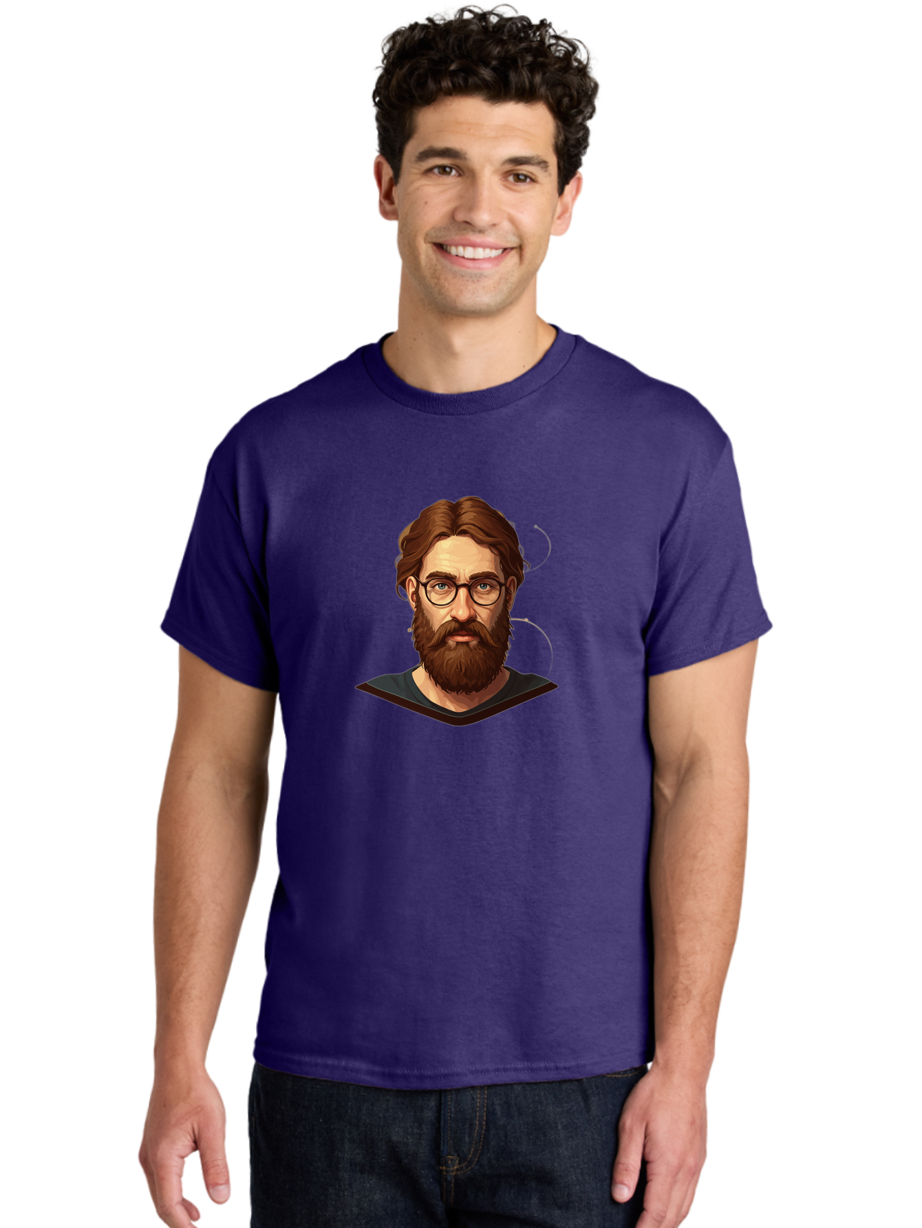 Man-With-Beard-And-Glasses Men'S Graphic Tee, 100% Cotton, Comfortable Casual Summer Wear, Machine Washable, Vintage Camera, Old Camera, Antique Camera, Black Camera, Classic Photography, Photography Equipment, Nostalgic Device, Film Camera, Bag749