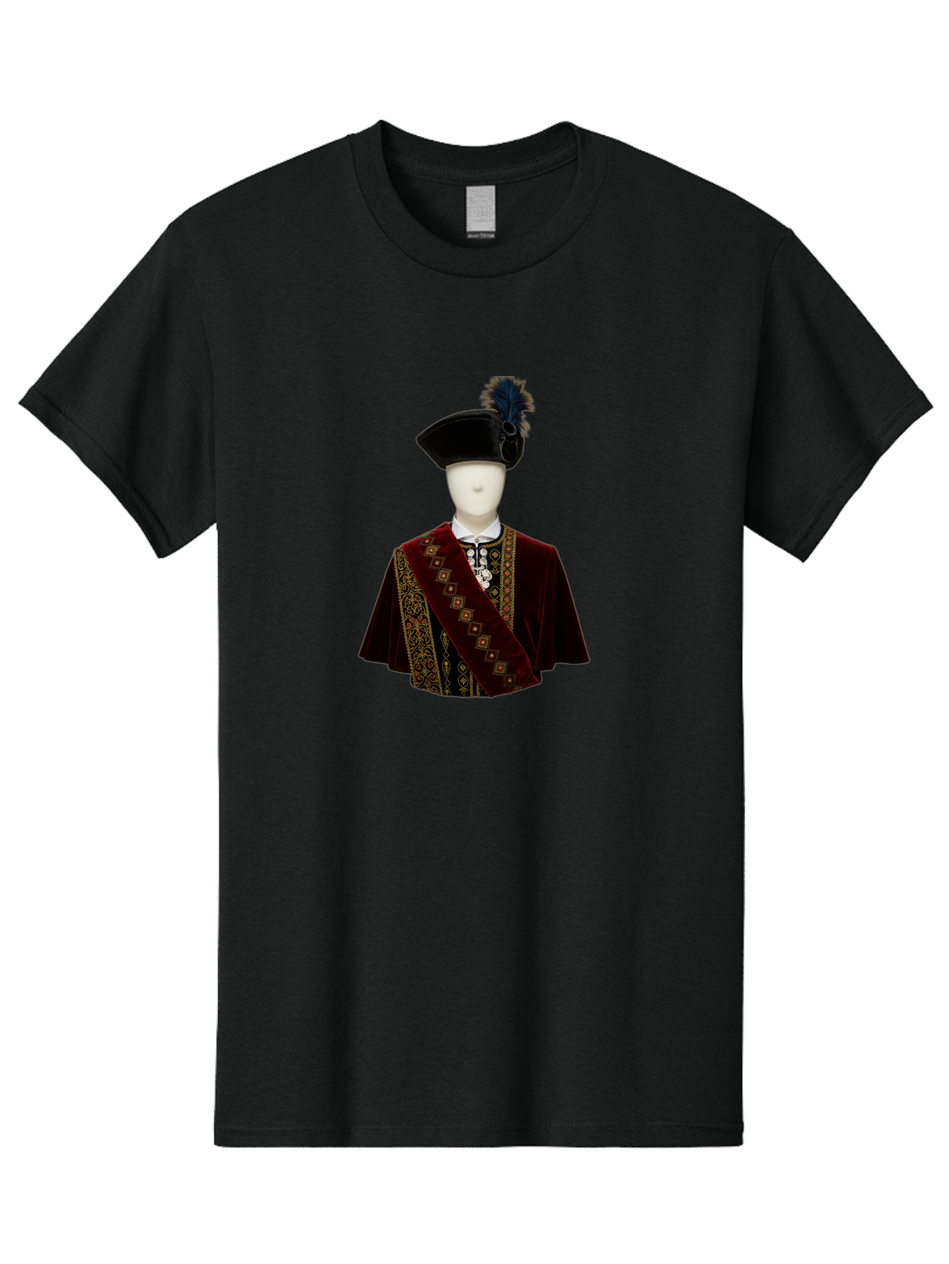 Mannequin-In-Sash-Coat-And-Hat Men'S Graphic Tee, 100% Cotton, Comfortable Casual Summer Wear, Machine Washable, Vintage Camera, Old Camera, Antique Camera, Black Camera, Classic Photography, Photography Equipment, Nostalgic Device, Bag759