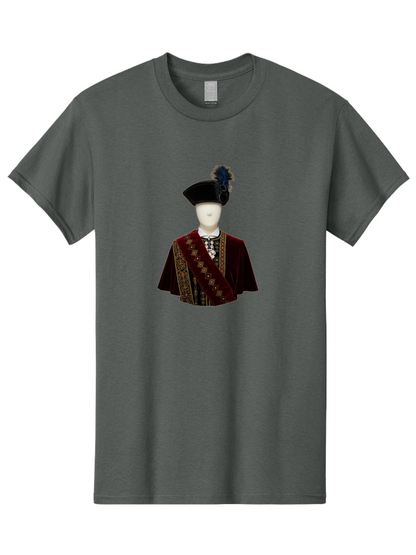 Mannequin-In-Sash-Coat-And-Hat Men'S Graphic Tee, 100% Cotton, Comfortable Casual Summer Wear, Machine Washable, Vintage Camera, Old Camera, Antique Camera, Black Camera, Classic Photography, Photography Equipment, Nostalgic Device, Bag759